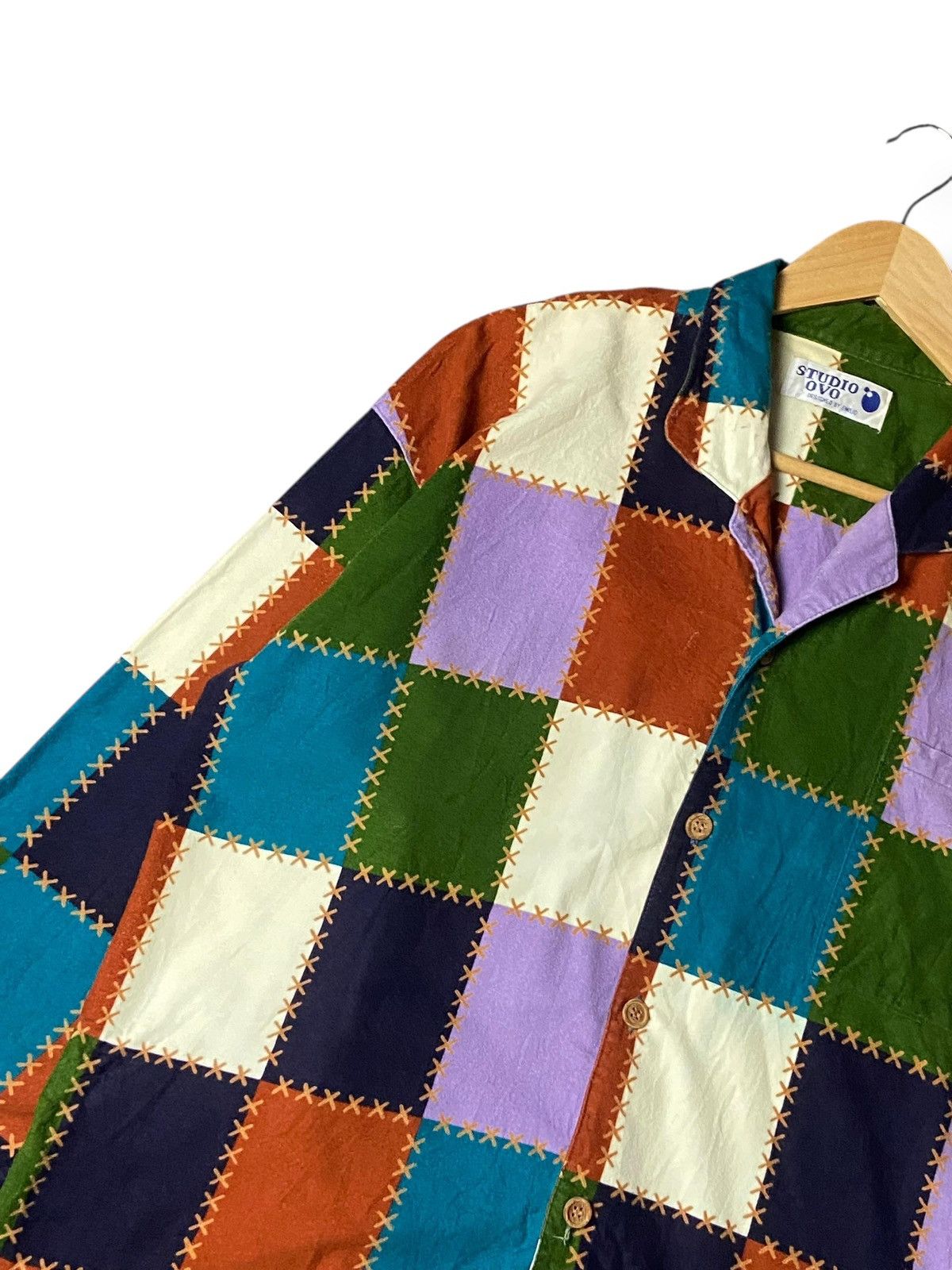 Japanese Brand STUDIO OVO designed By Emilio Patchwork Cardigan (139) Size US S / EU 44-46 / 1 - 6 Thumbnail