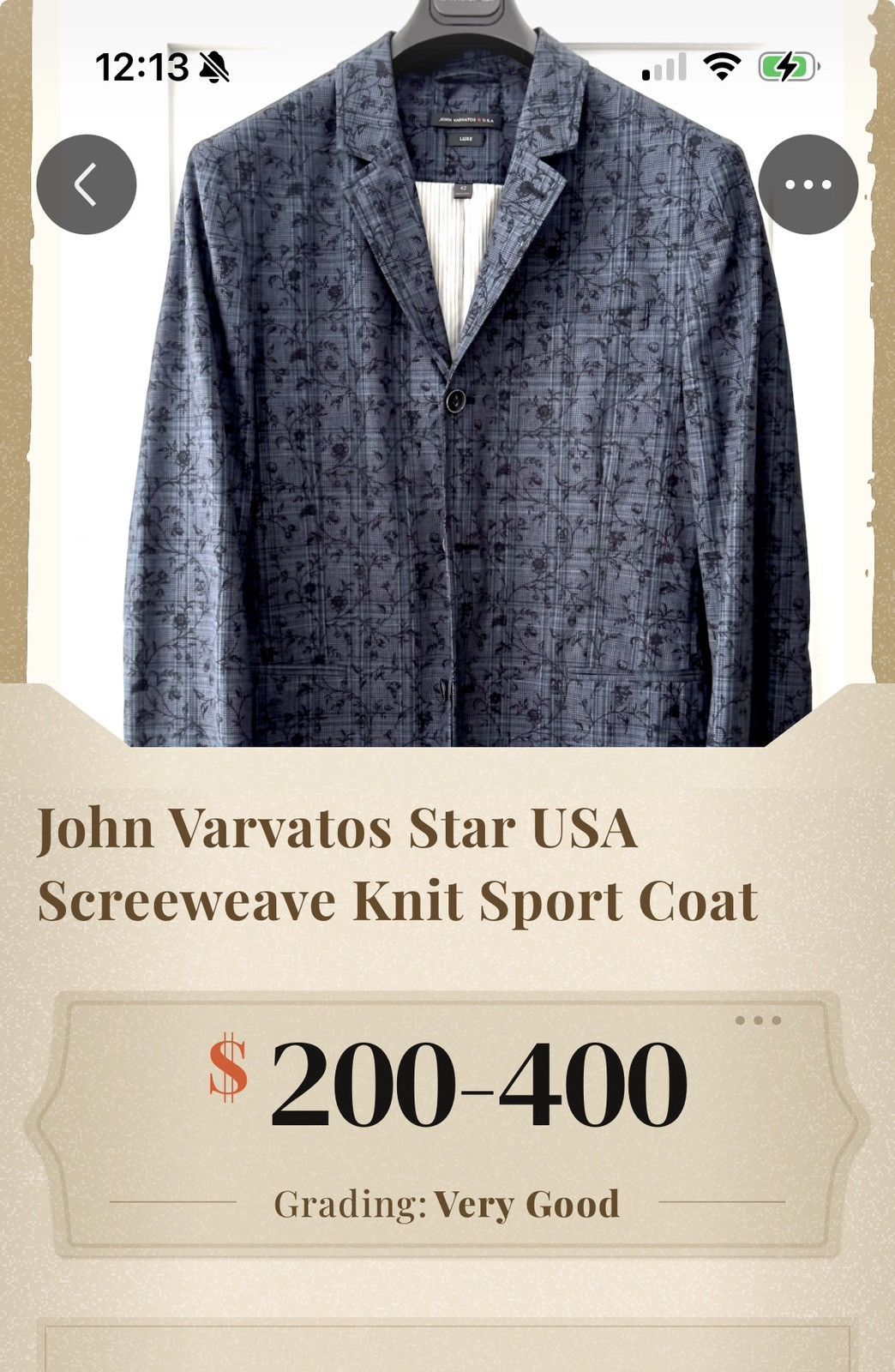 John Varvatos JOHN VARVATOS STAR USA MEN’S BLAZER - SIZE 42 Size 42R - 7 Thumbnail