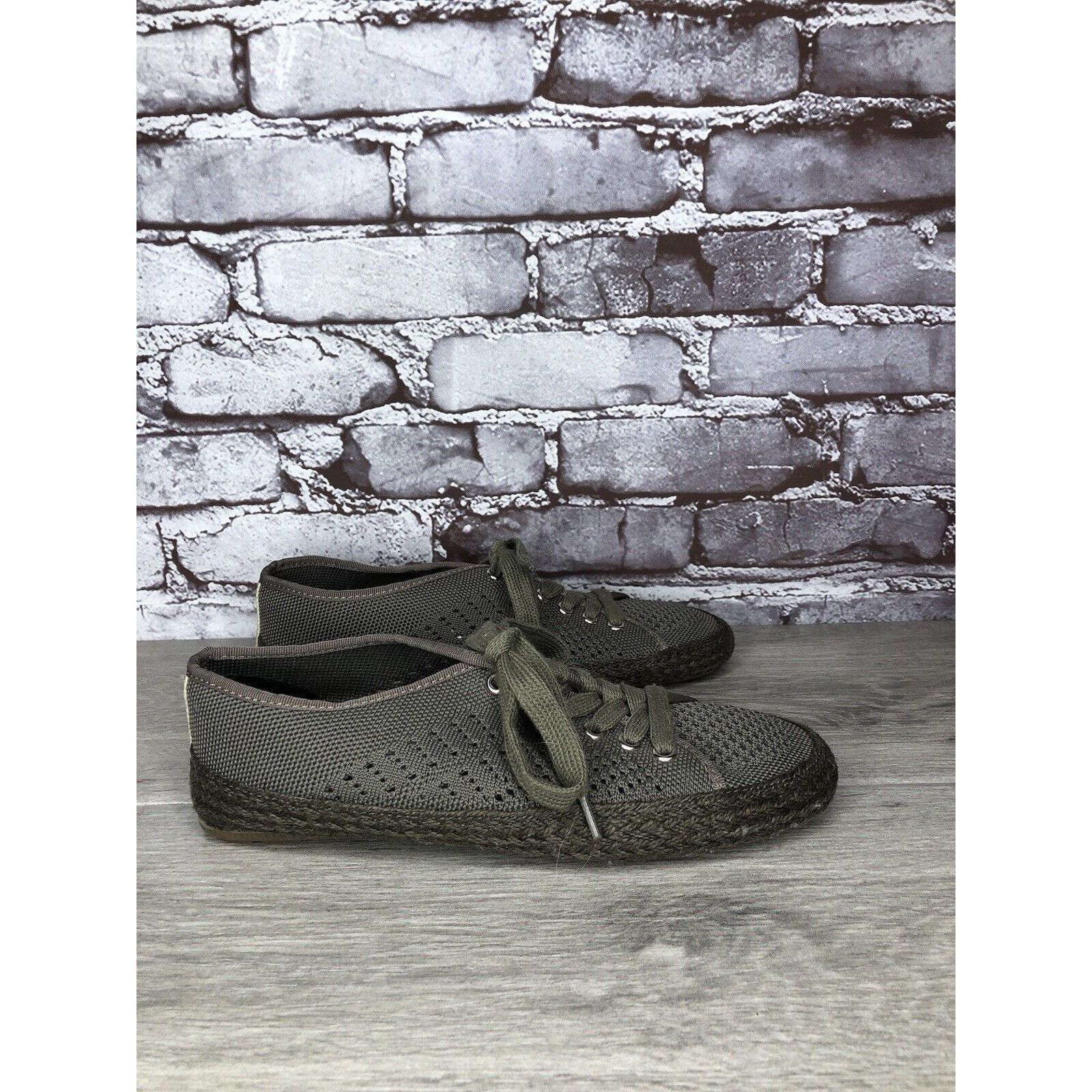 Other Emu Australia Olive Green Knit Espadrilles Casual Lace Up Sh Size US 8 / IT 38 - 4 Thumbnail