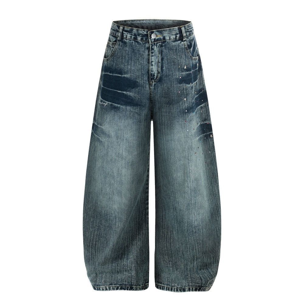 Jean Men's loose washed distressed scimitar jeans Size US 32 / EU 48 - 1 Thumbnail