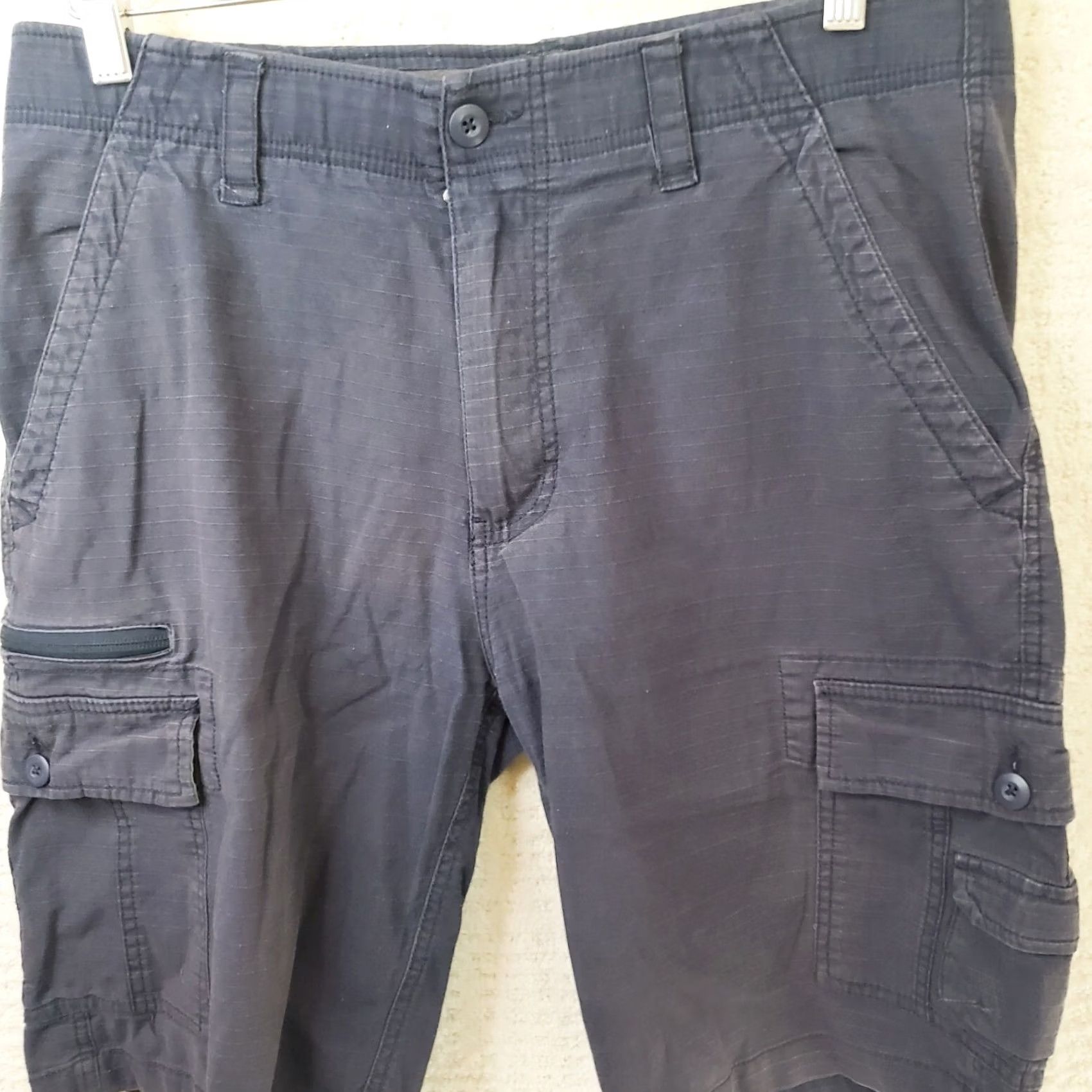 Vintage Wearfirst Mens Cargo Shorts 34 Navy Cotton Stretch Inseam 11" Flat Front Cargo Pocket Casual Spring Summer Regular Mens Size US 34 / EU 50 - 4 Thumbnail
