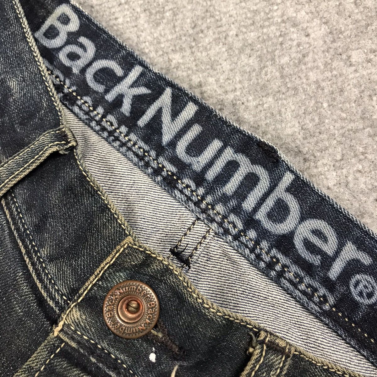 Japanese Brand Distressed Denim Back Number Japan Denim pants Size US 33 - 15 Thumbnail