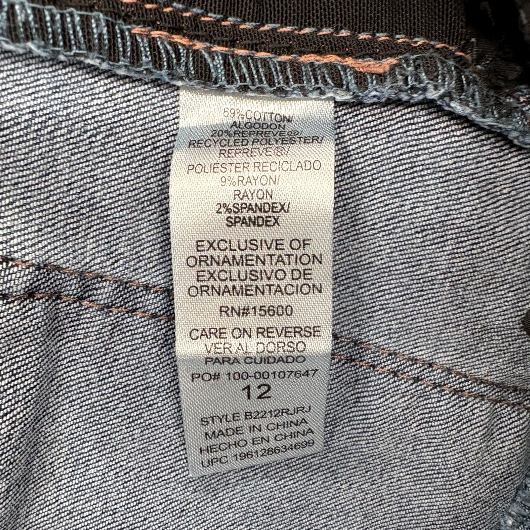 Vintage Democracy Jeans Ankle Womens 12 Blue Wash Distressed Raw Hem Stretch Slim 5-Pocket Size 34" / US 12 / IT 48 - 5 Thumbnail