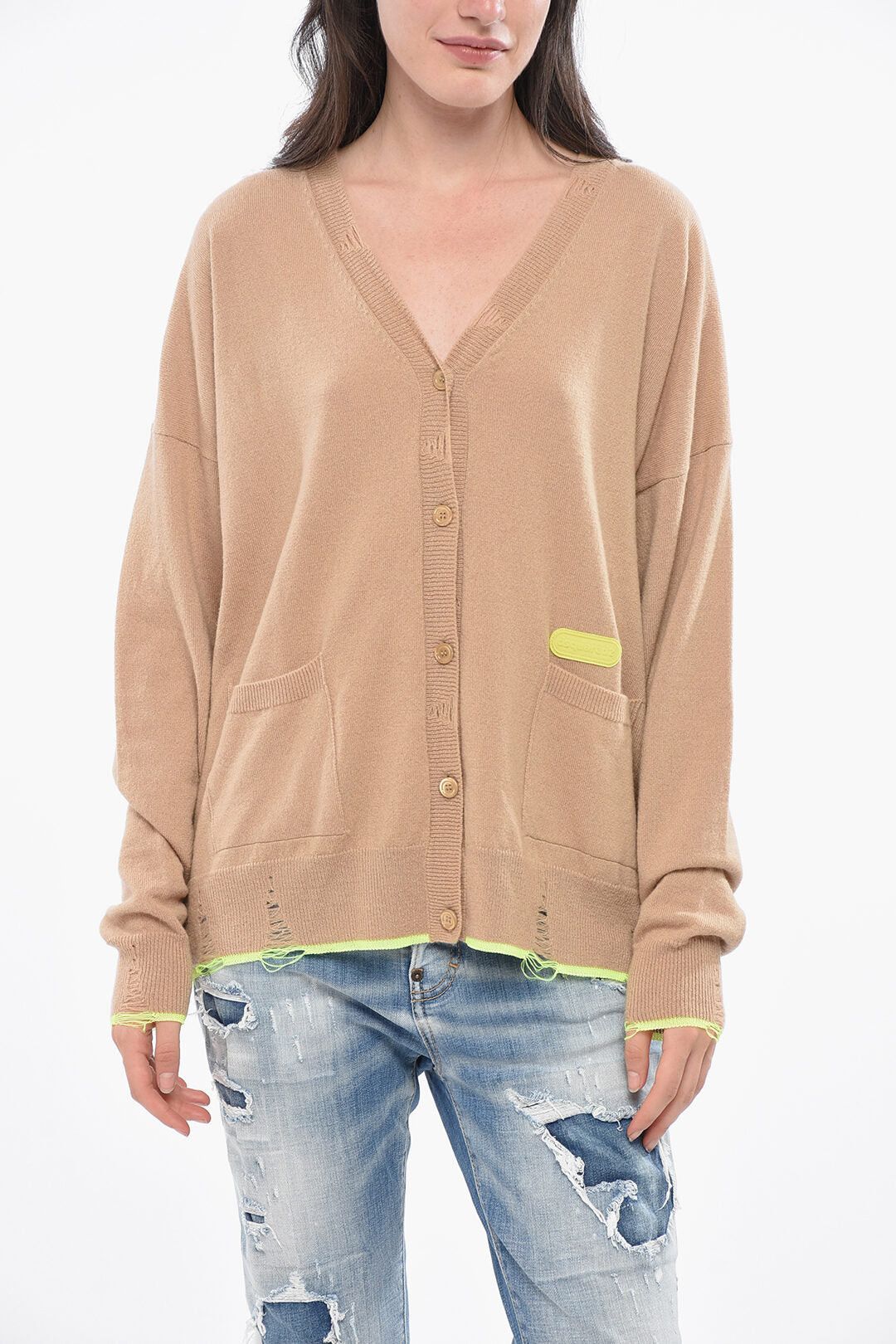 Dsquared2 Vintage-Effect V-Neck Cardigan Size S / US 4 / IT 40 - 1 Thumbnail