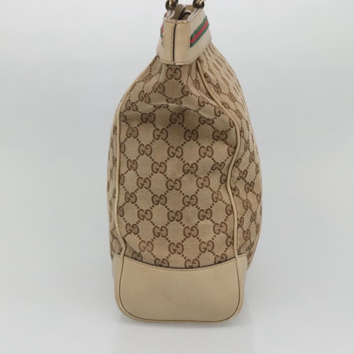 Gucci GUCCI GG Canvas Web Sherry Line Tote Bag Beige Gold Size ONE SIZE - 5 Thumbnail