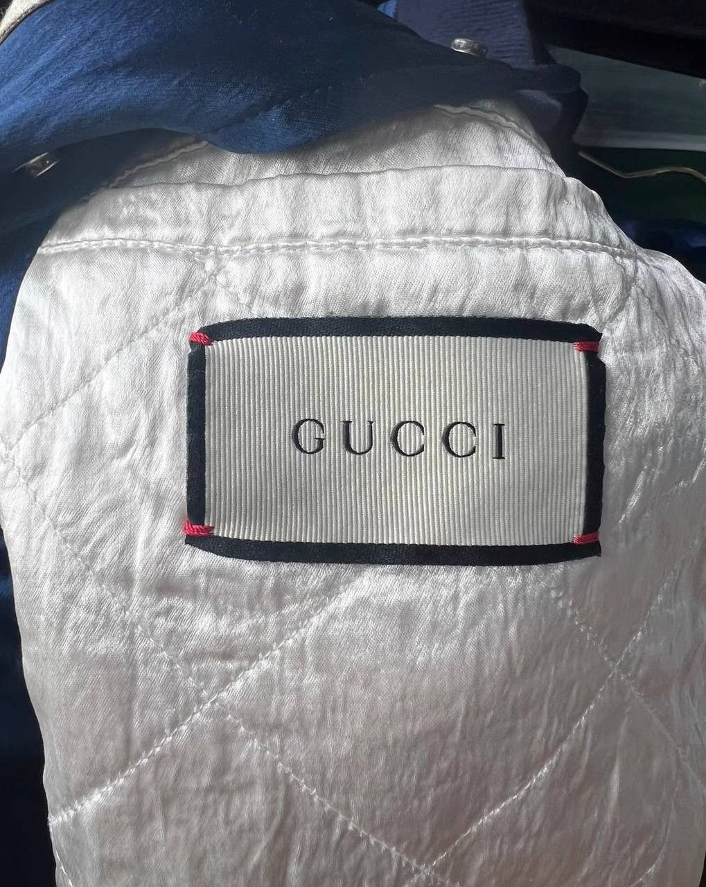 Gucci Gucci blue silk baseball jacket Size US M / EU 48-50 / 2 - 4 Thumbnail