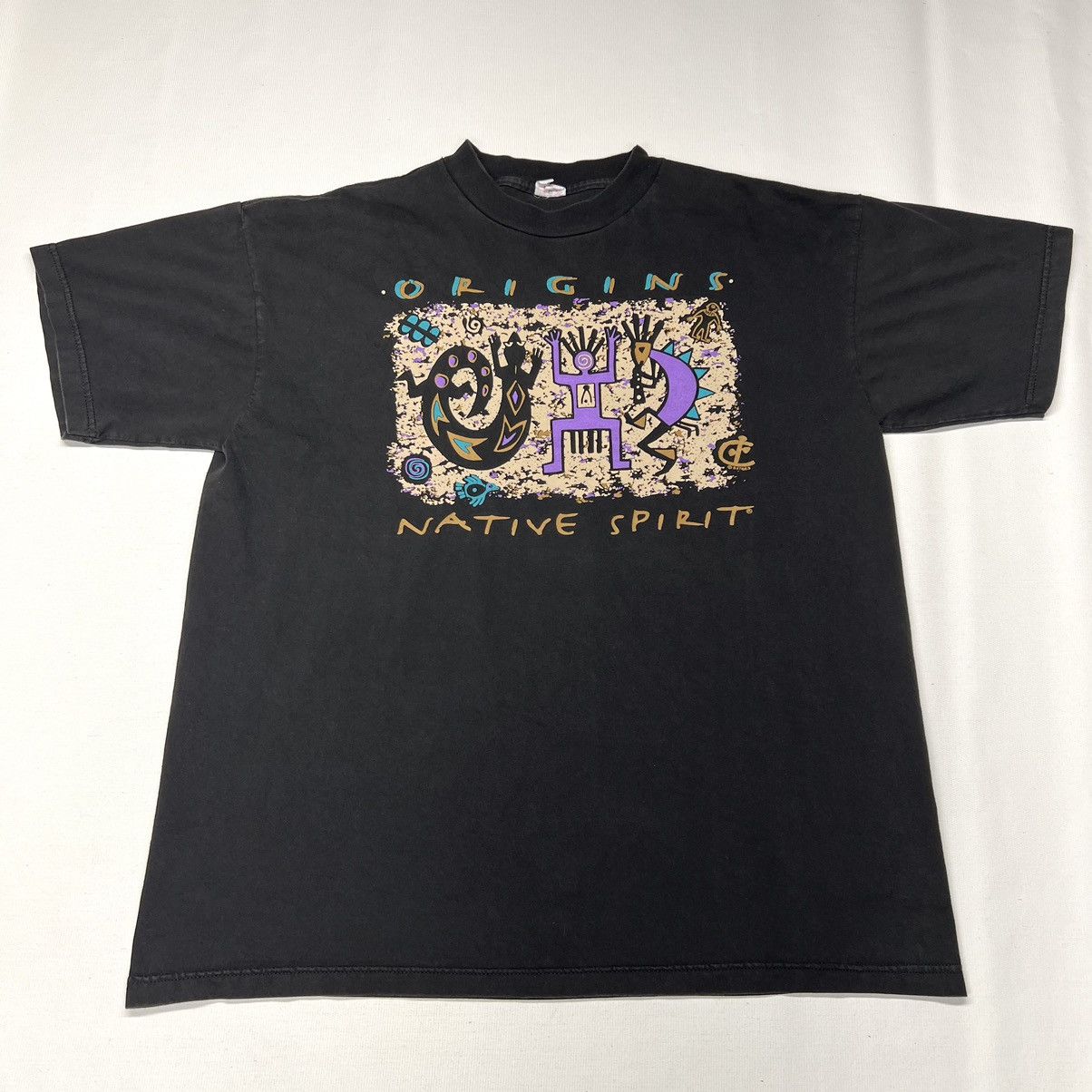 Vintage Sandals Tee Shirt Black Native Spirit Faded Graphic Y2K Size US XL / EU 56 / 4 - 1 Thumbnail