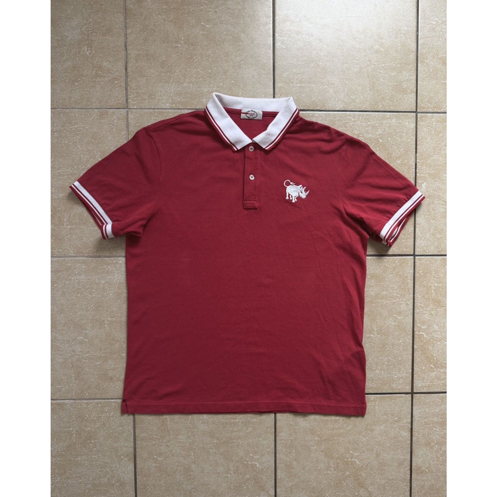Prada Vintage Prada Embroidered Rhino Polo t-shirt Size US L / EU 52-54 / 3 - 1 Thumbnail
