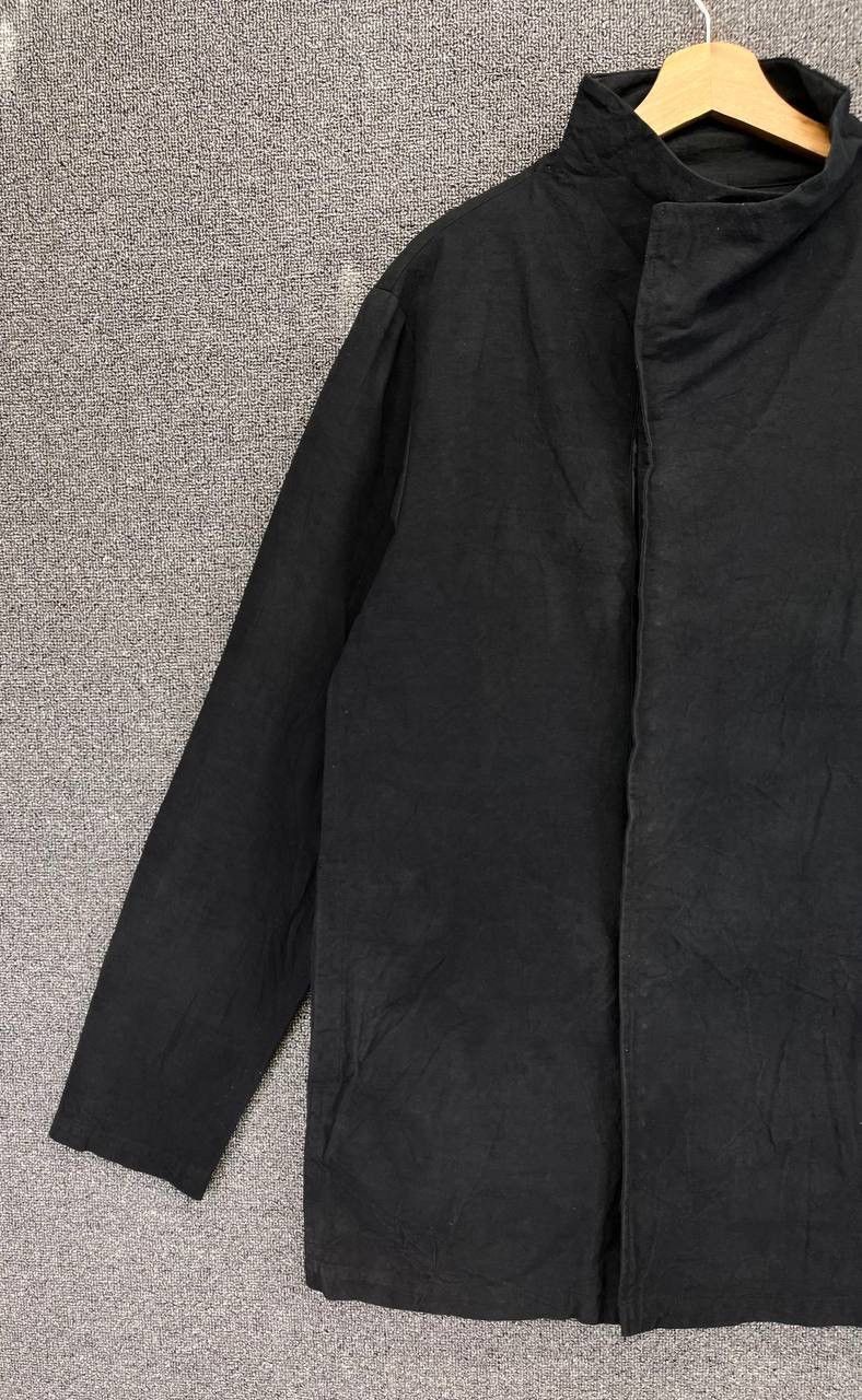 Vintage × Yohji Yamamoto Vintage Yohji Yamamoto Rare Button Up Black Long Jacket Size US L / EU 52-54 / 3 - 3 Thumbnail