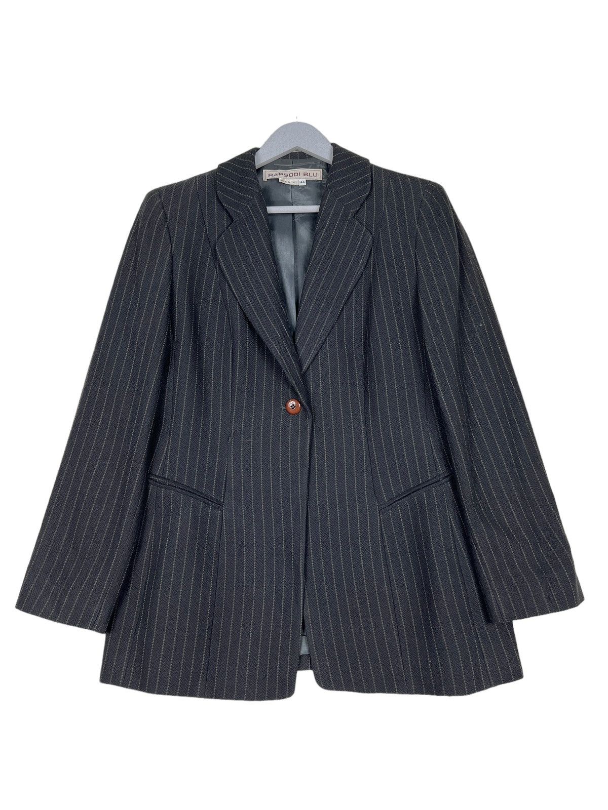 Designer 🔥 RAPSODI BLU STRIPE LAZER JACKET MADE IN ITALY Size US S / EU 44-46 / 1 - 2 Thumbnail