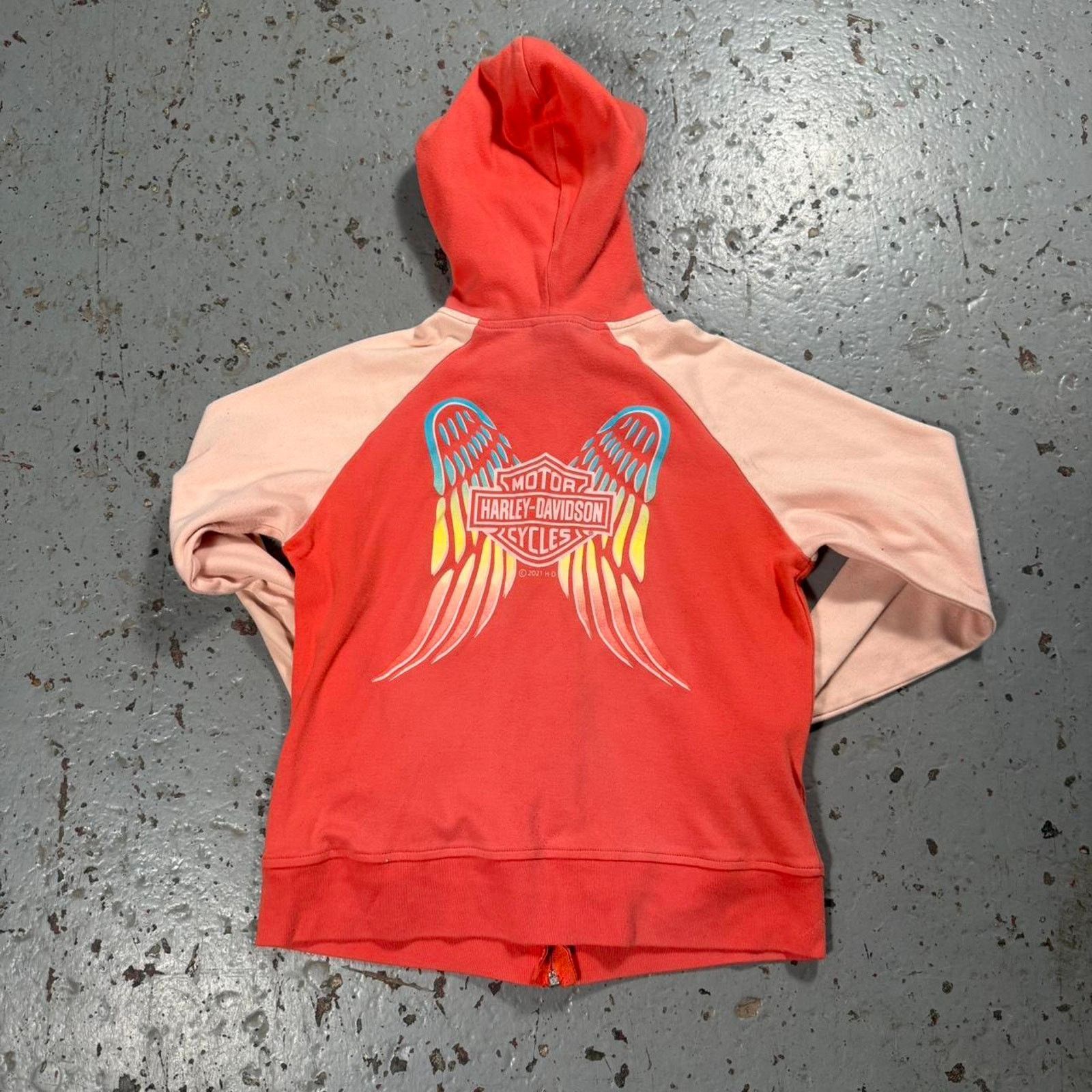 Harley Davidson Orange womens harley davidson zip up Hoodie Size S / US 4 / IT 40 - 4 Thumbnail