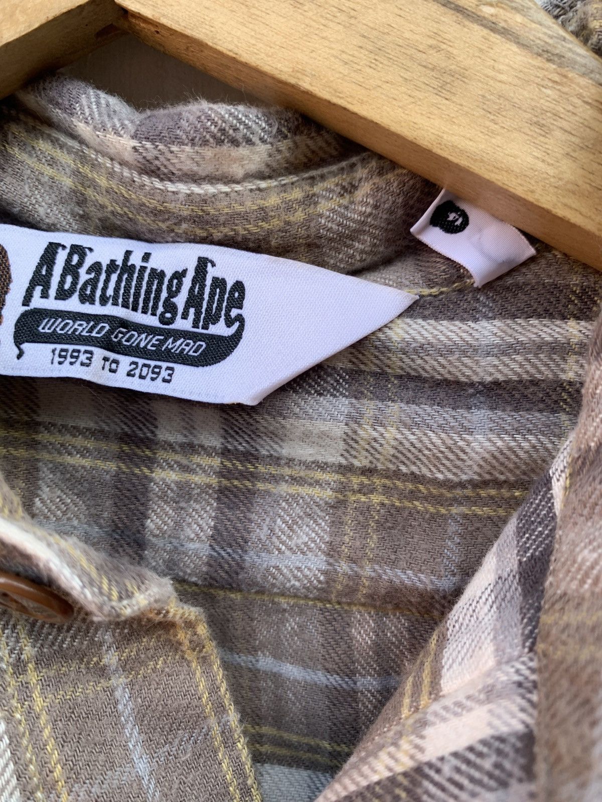 Bape Vintage japanese brand a bathing ape flannel shirt Size US M / EU 48-50 / 2 - 7 Thumbnail