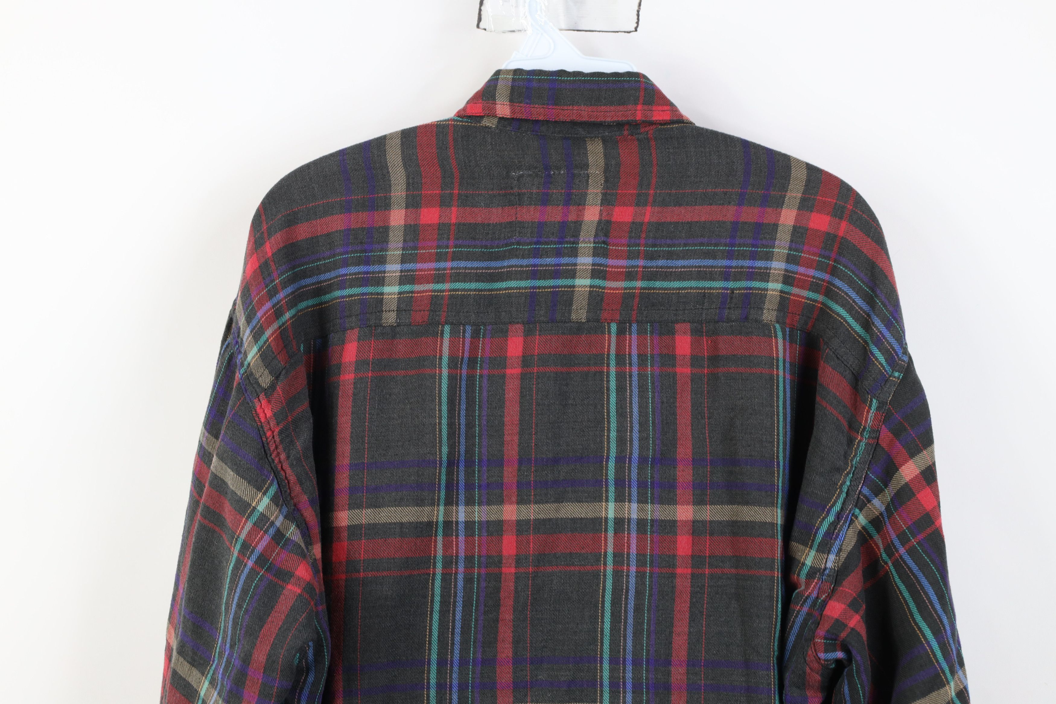 Vintage Vintage 90s Streetwear Waffle Lined Flannel Shirt Jacket Jac Size US L / EU 52-54 / 3 - 12 Thumbnail