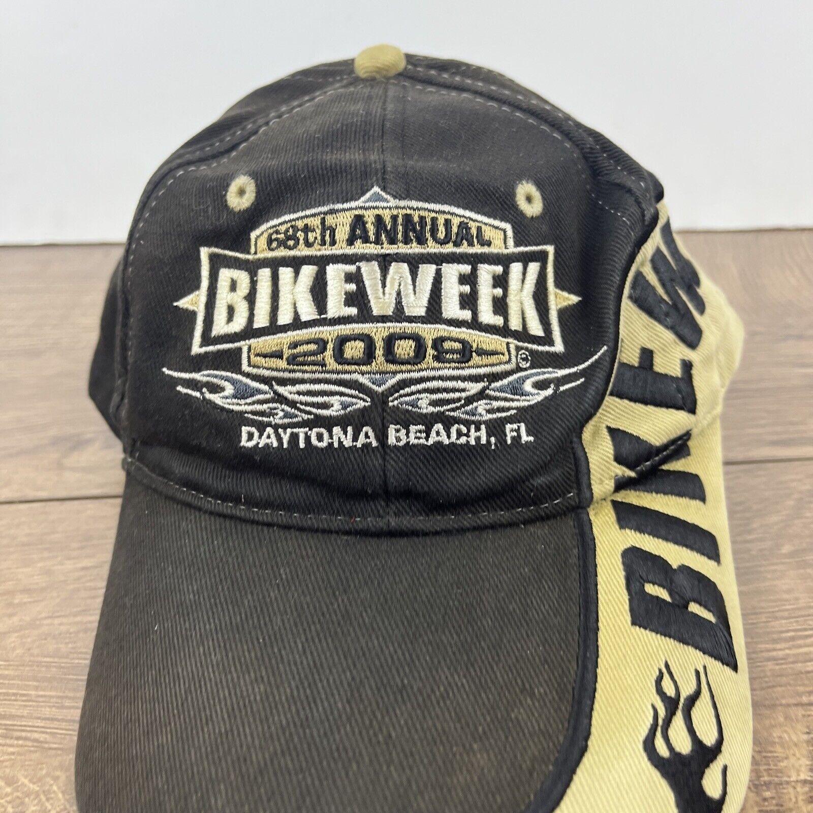 Other 68th Annual Bikeweek Hat 2009 Daytona Beach Black Hat Adjust Size ONE SIZE - 6 Thumbnail