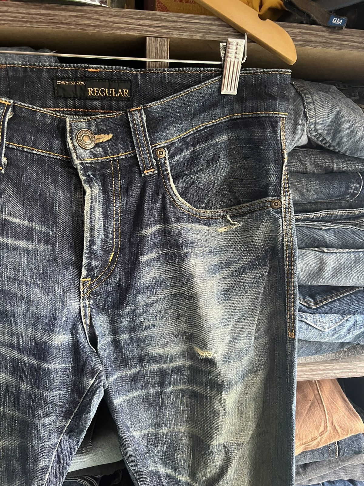 Edwin 🔥Edwin 503 Zero Flared Distressed Denim Size US 31 - 8 Thumbnail