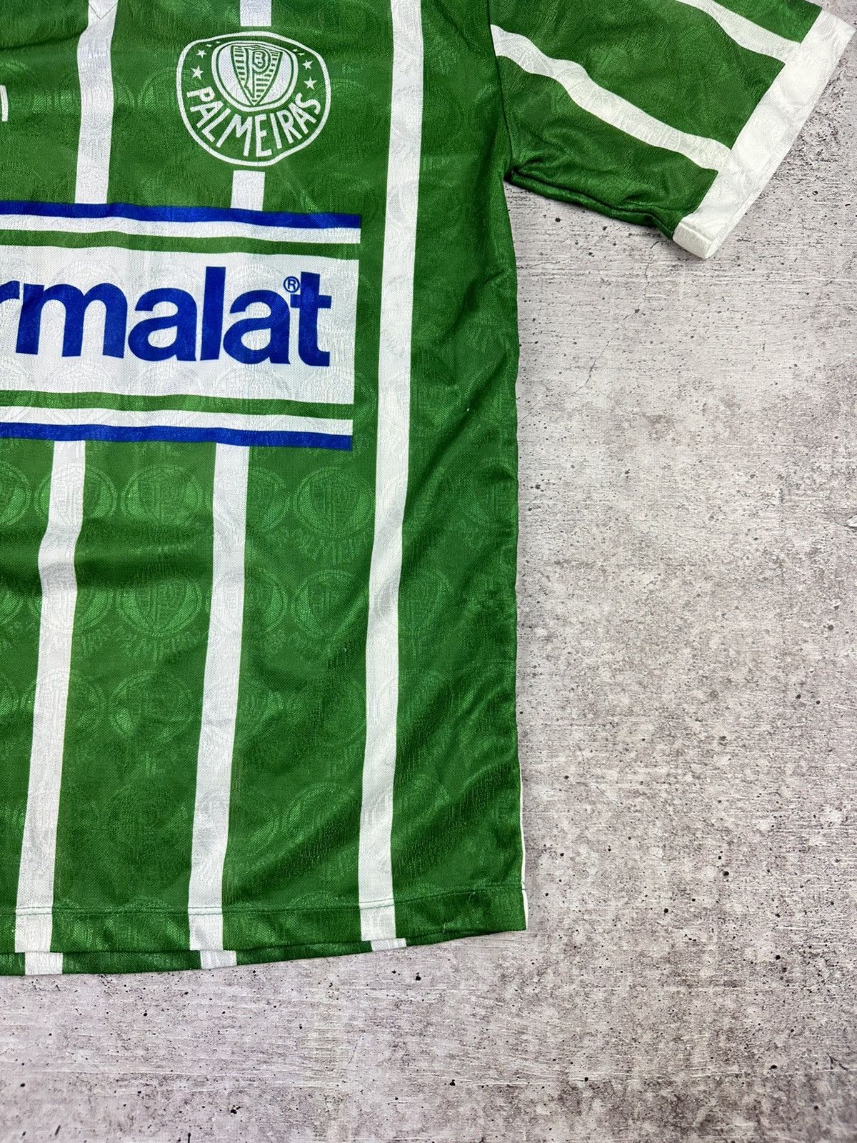 Vintage 1993/94 Rhumell Palmeiras #10 Match Worn Home Jersey Size US L / EU 52-54 / 3 - 6 Thumbnail