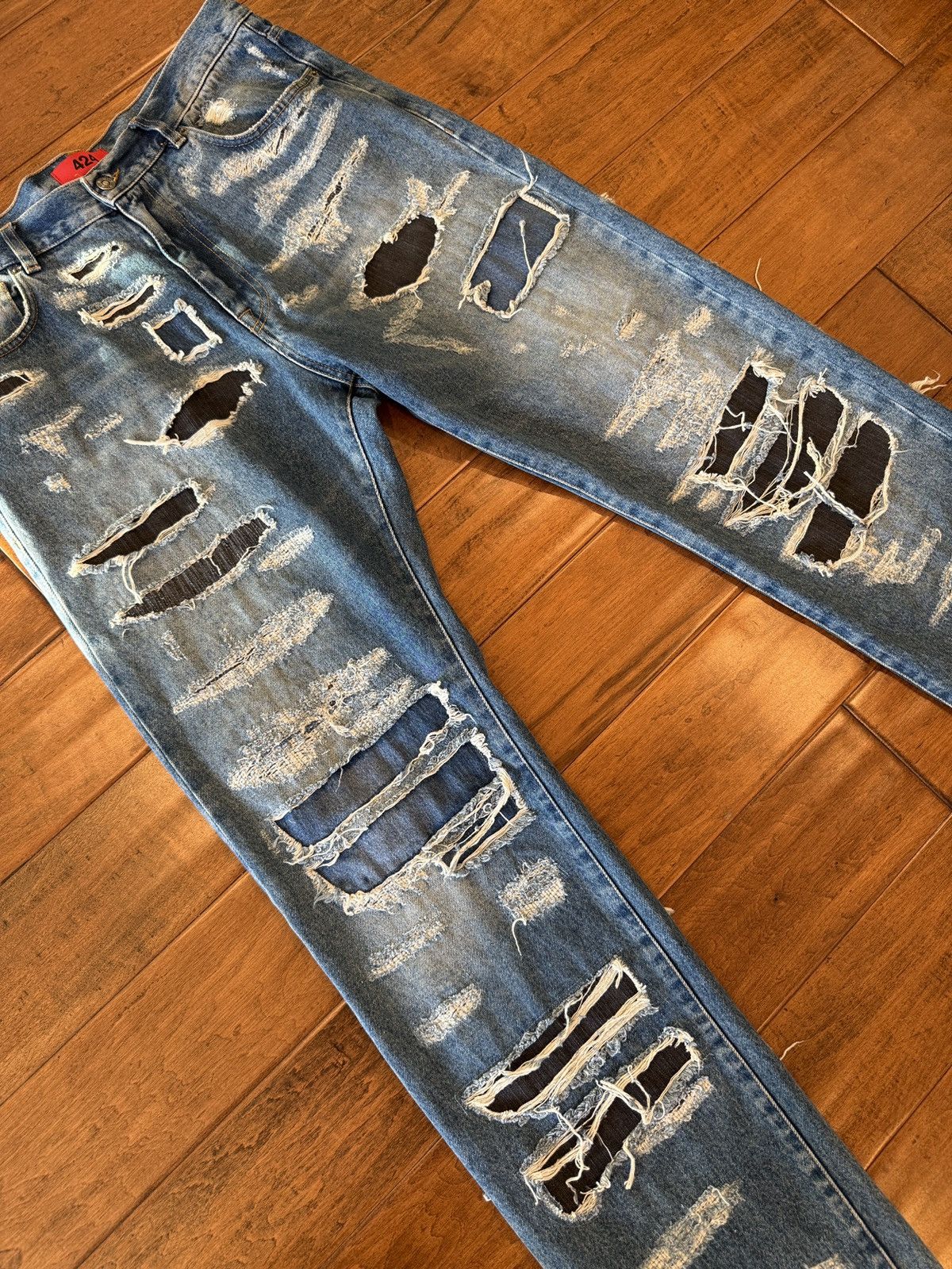 424 424 Distressed Straight Leg jeans Size US 34 / EU 50 - 3 Thumbnail