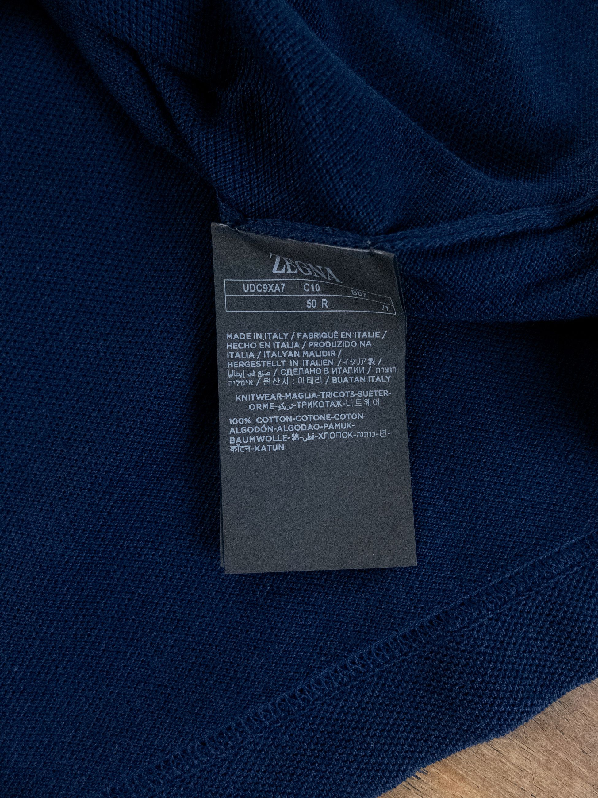 Ermenegildo Zegna ZEGNA blue knit classic cotton t-shirt Size 50 IT / Medium Size US M / EU 48-50 / 2 - 8 Thumbnail