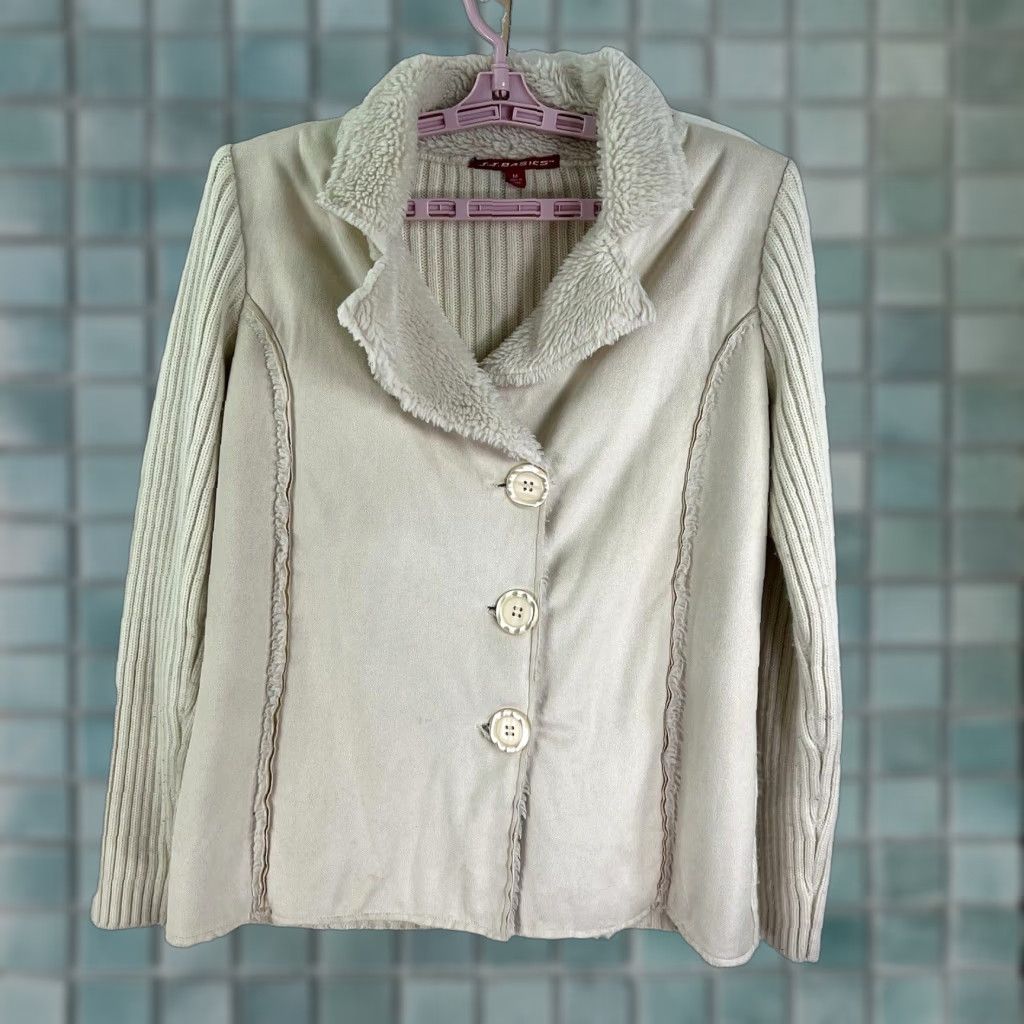 Asics JJ Basics Cardigan Sweater Jacket Womens Beige M Beig e Size M / US 6-8 / IT 42-44 - 1 Thumbnail