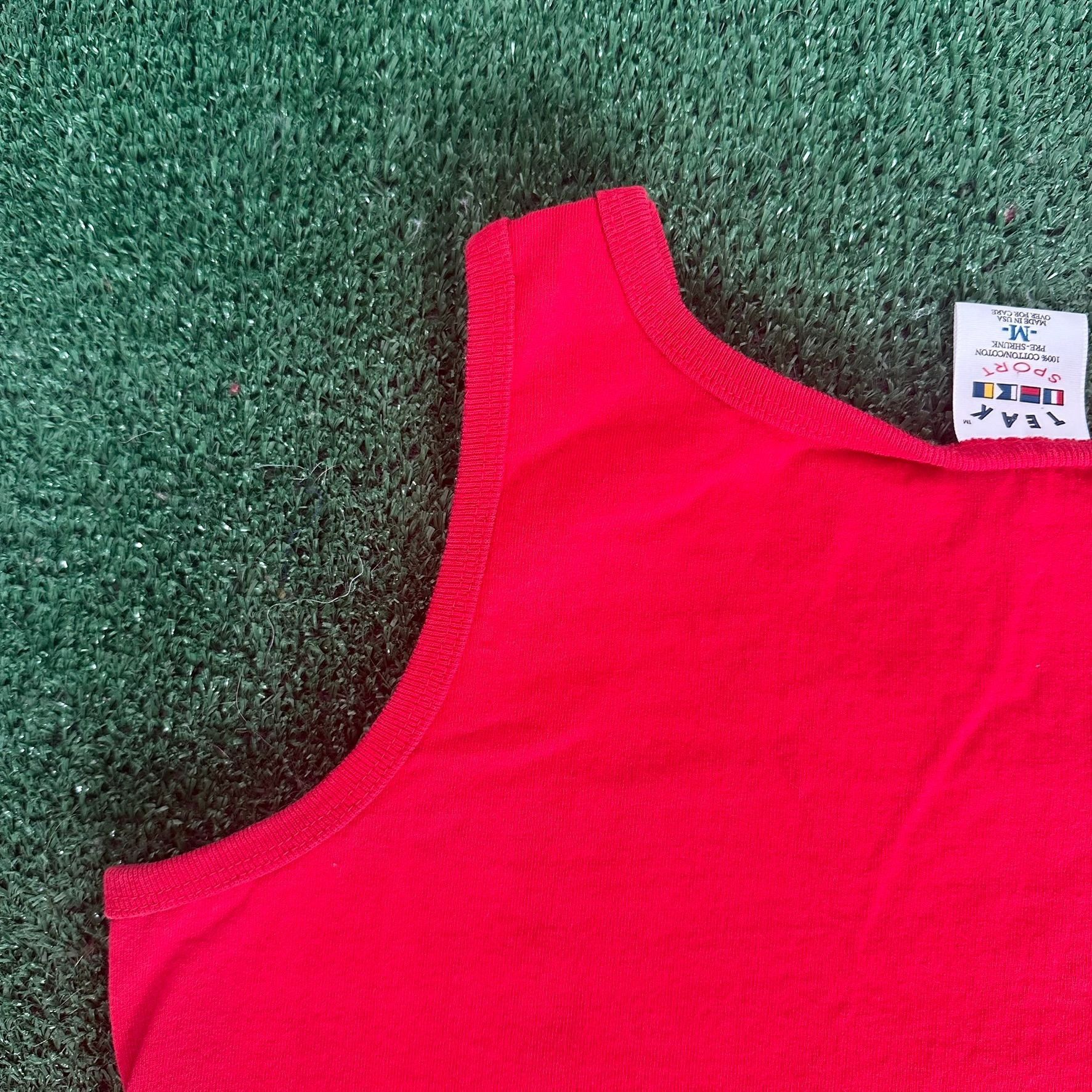 Vintage Vintage 90s Red Tank Top Blank Plain Summer Beach Size US M / EU 48-50 / 2 - 4 Thumbnail