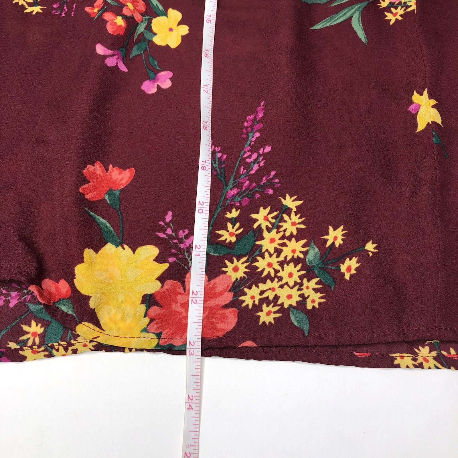 Old Navy Old Navy Womens Maroon Floral Print Swing Blouse Top Sz L Size L / US 10 / IT 46 - 10 Thumbnail