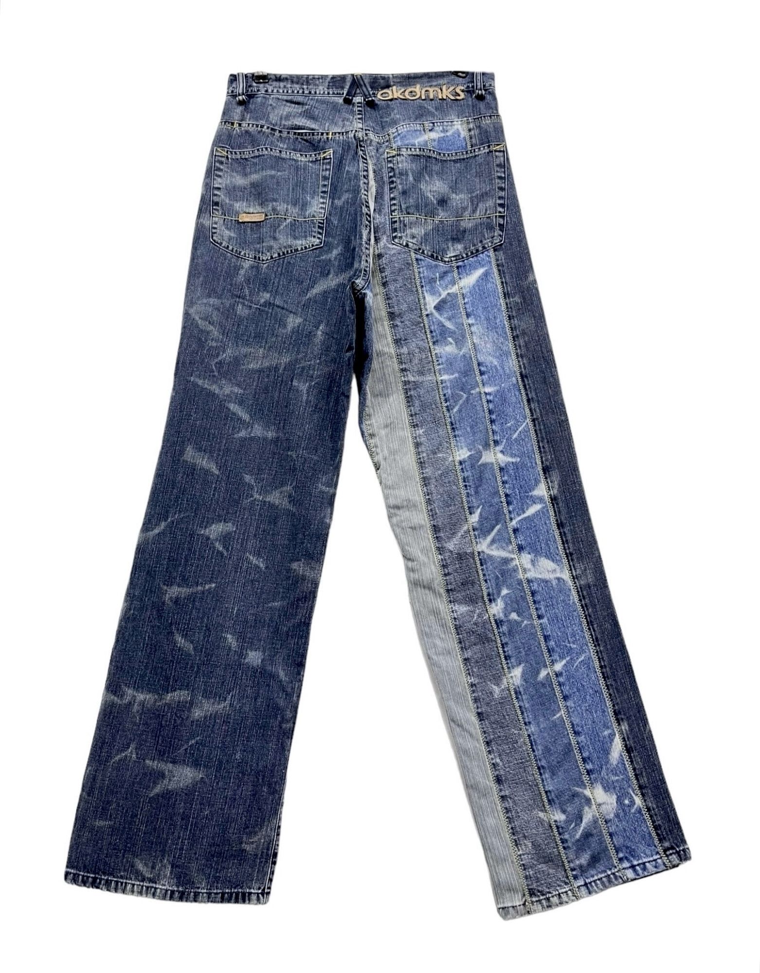 Akademiks 💥Vtg AKADEMIKS Hybrid Spliced Acid Wash Denim Baggy Pants Size US 30 / EU 46 - 3 Thumbnail