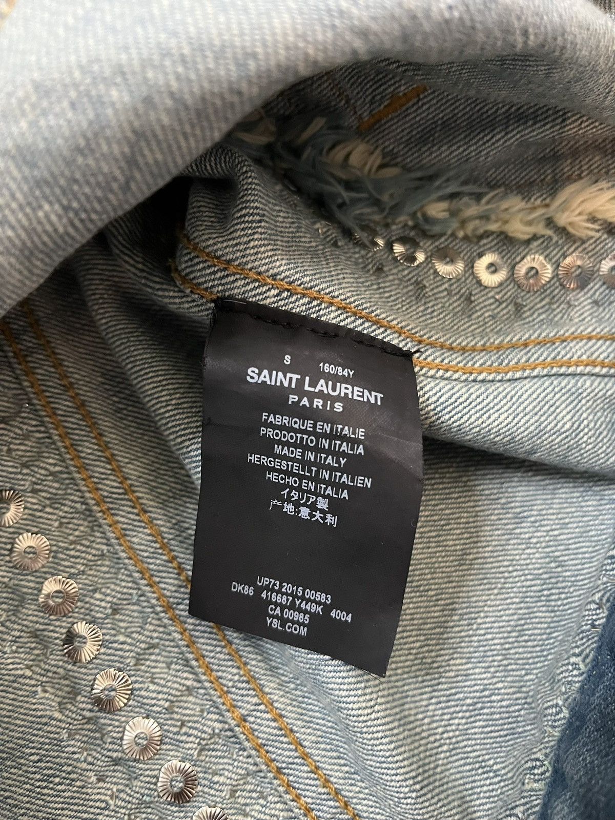 Saint Laurent Paris SS16 Studded Denim Jacket Surf Sound Size US XS / EU 42 / 0 - 9 Thumbnail