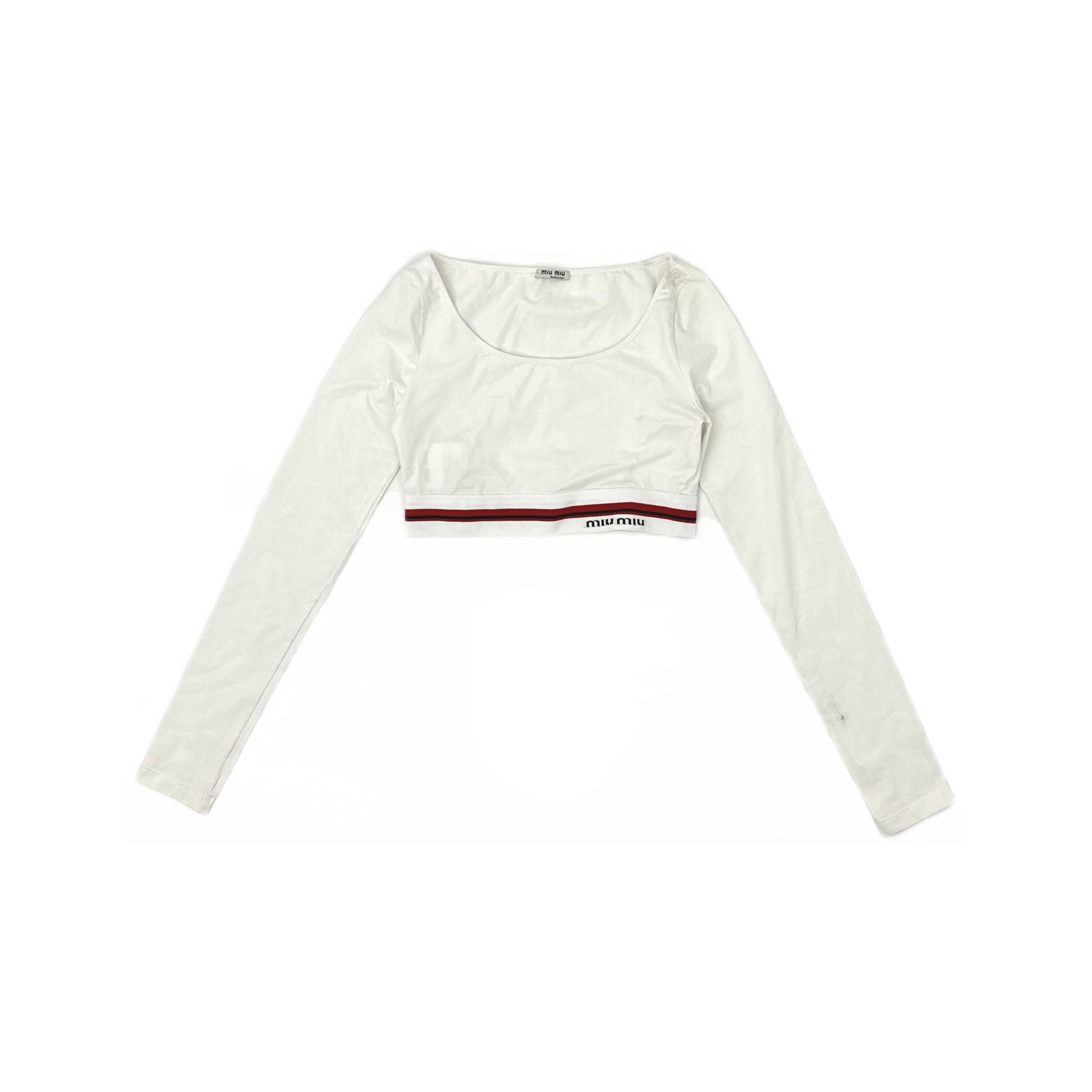 Miu Miu Miu Miu Logo Trim Long Sleeve T-Shirt Size S Size S / US 4 / IT 40 - 1 Thumbnail