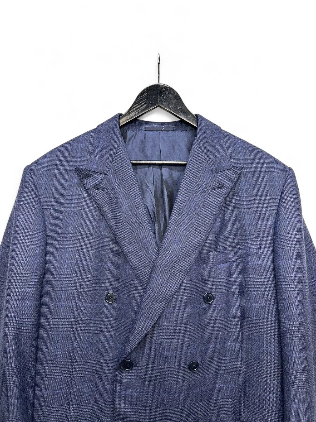 Ermenegildo Zegna Luxury Ermenegildo Zegna Wool Checked Navy Blazer Italy Size 48L - 2 Thumbnail