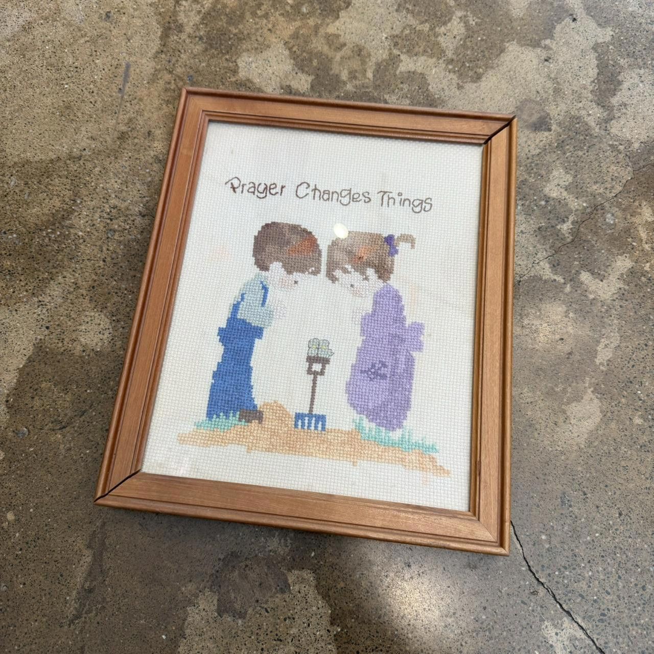 Designer Framed "Prayer Changes Things" Cross Stitch Art Size ONE SIZE - 2 Thumbnail