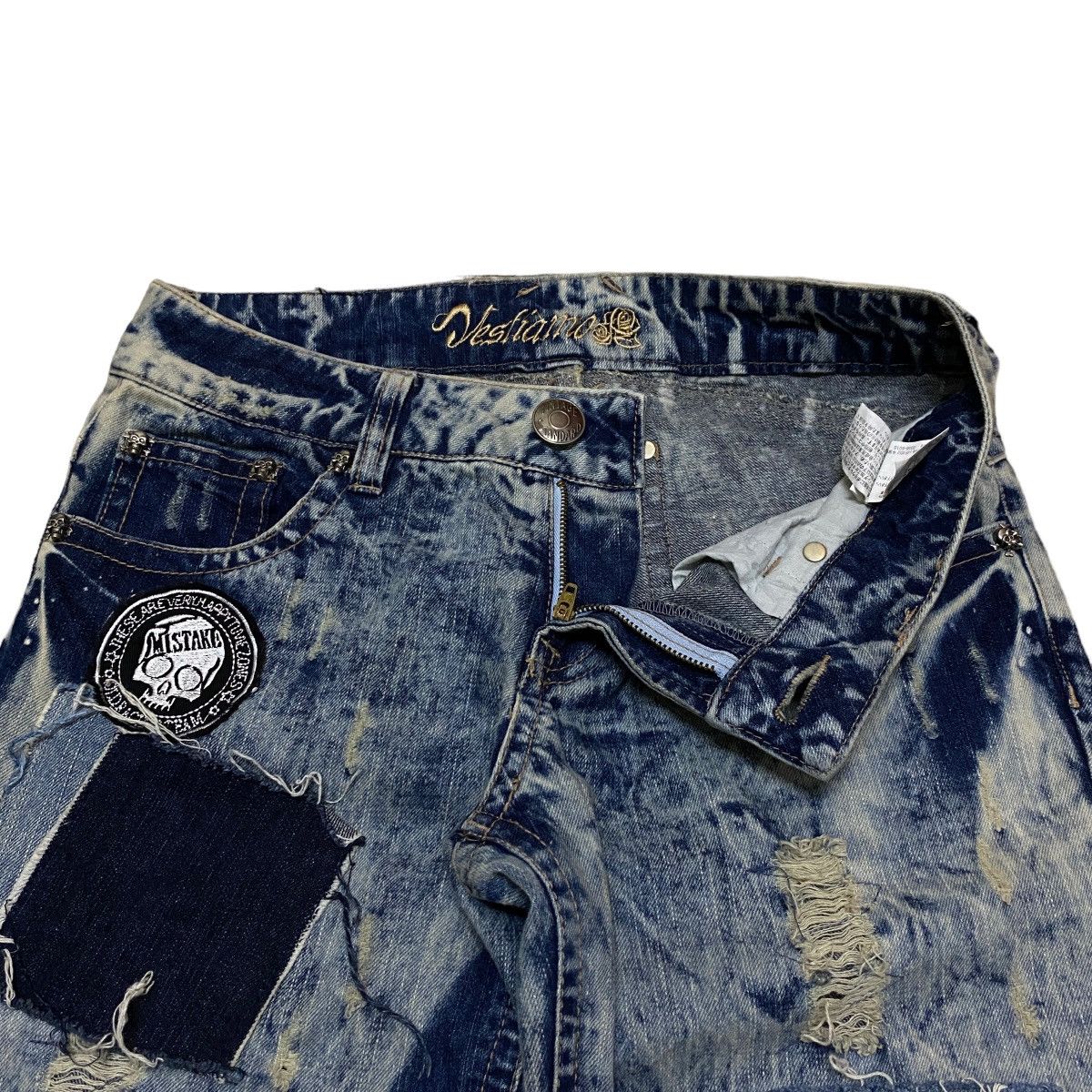 If Six Was Nine × Japanese Brand Rare Design Vintage Brand Vestiamo Distressed Jeans 2000s Size US 31 - 6 Thumbnail