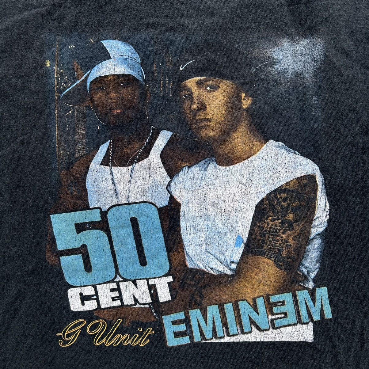 Rap Tees Vintage Eminem 50 Cent G Unit Detroit Tour Rap T-Shirt XL Size US XL / EU 56 / 4 - 2 Thumbnail
