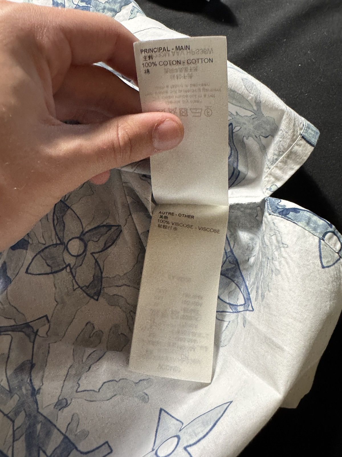 Louis Vuitton Blue & White Aquagarden Monogram Button Up Shirt Size US XL / EU 56 / 4 - 4 Thumbnail