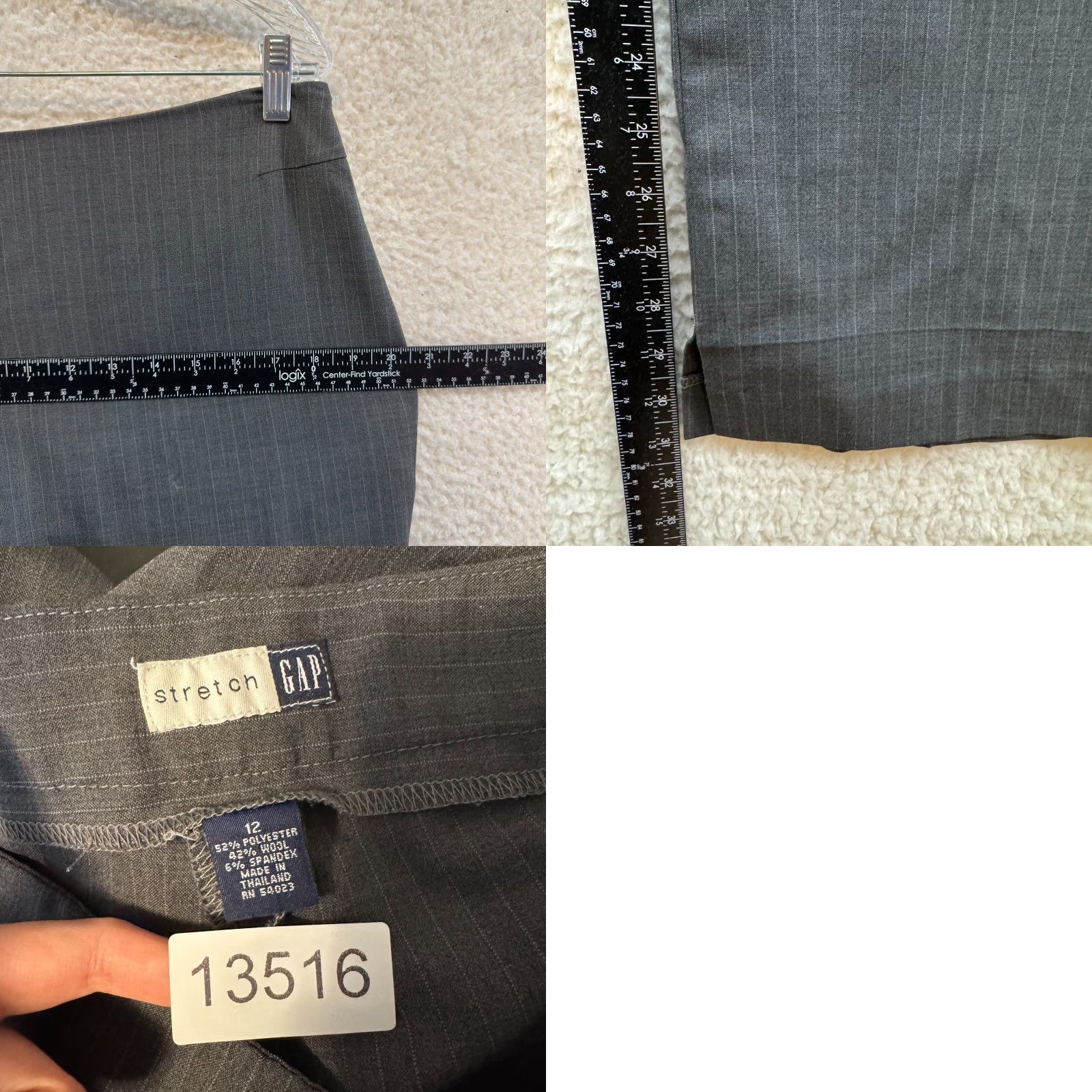Gap VINTAGE Gap Trousers Dress Pants 12 14 30 32 Grey Pinstripe Corpcore Office Womens Size 34" / US 12 / IT 48 - 8 Thumbnail