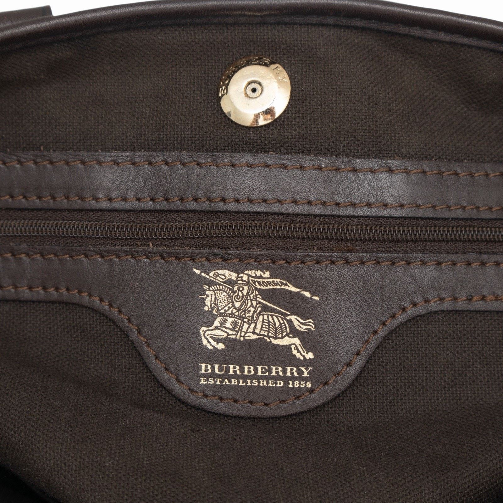 Burberry Burberry Leather Trimmed Haymarket Nova Check Tote Bag Size ONE SIZE - 11 Thumbnail