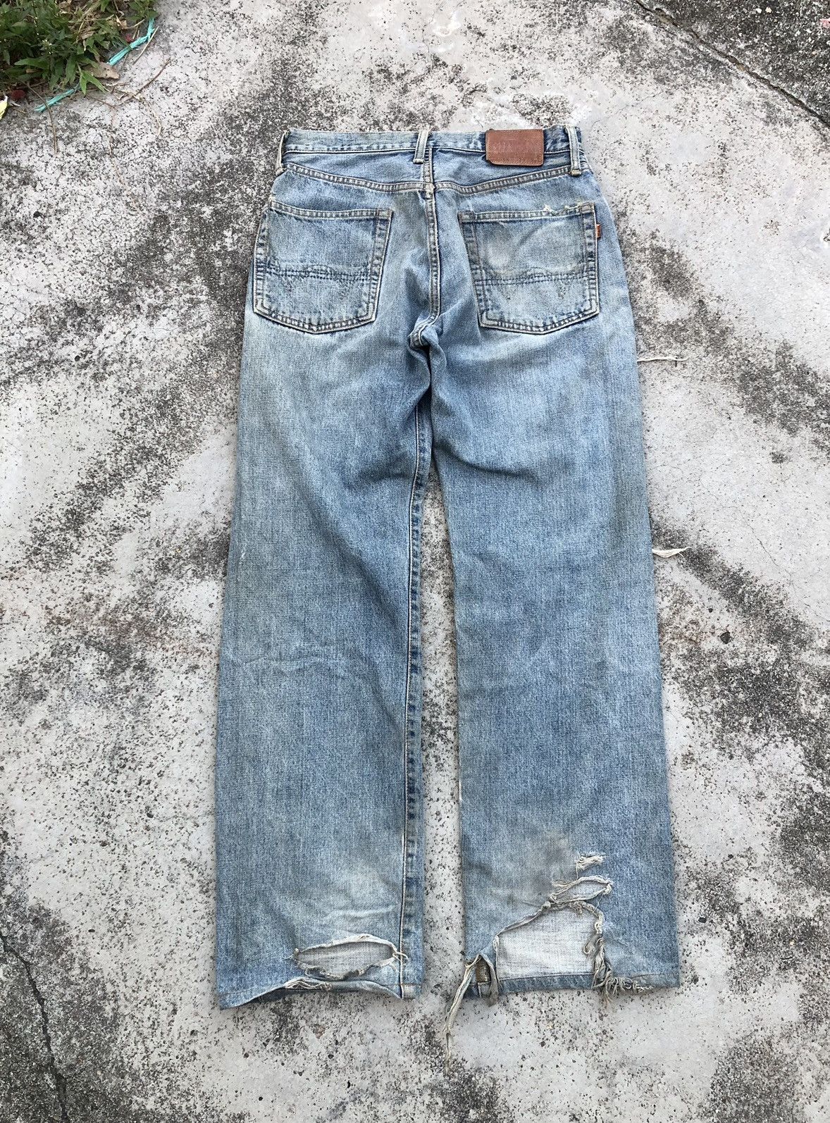 Edwin WIDE LEG DAMAGED VINTAGE EDWIN SELVEDGE DENIM Size US 29 - 8 Thumbnail