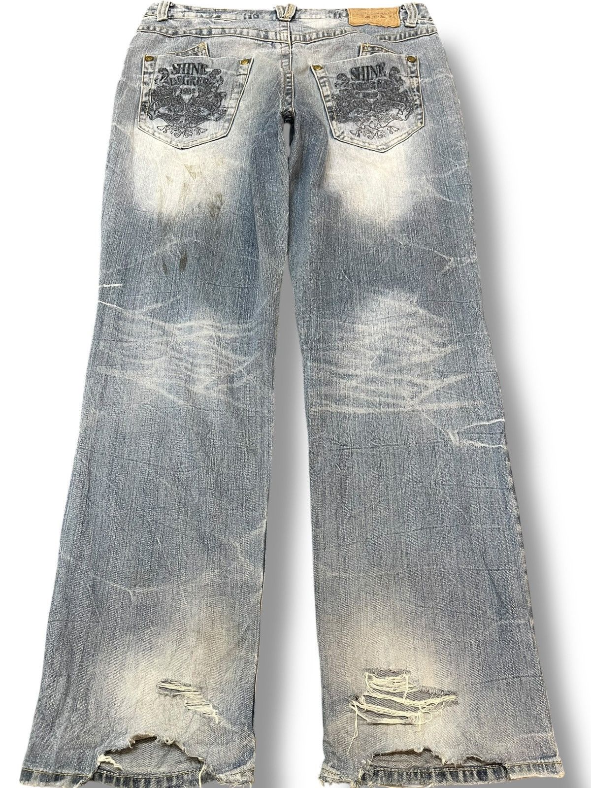 Beauty Beast Vintage Japanese Brand Distressed Embroidery Denim Size US 35 - 5 Thumbnail