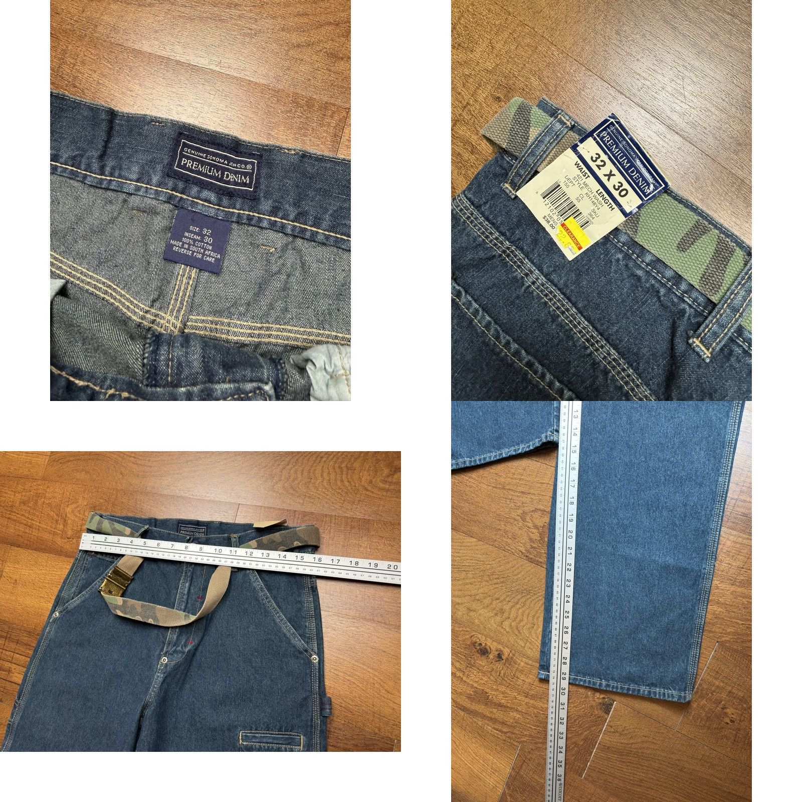 Denime VINTAGE Sonoma Jeans Men’s Denim Straight Baggy Carpenter 32X30 NWT blue Belted 90s 00s Mens Size US 32 / EU 48 - 8 Thumbnail