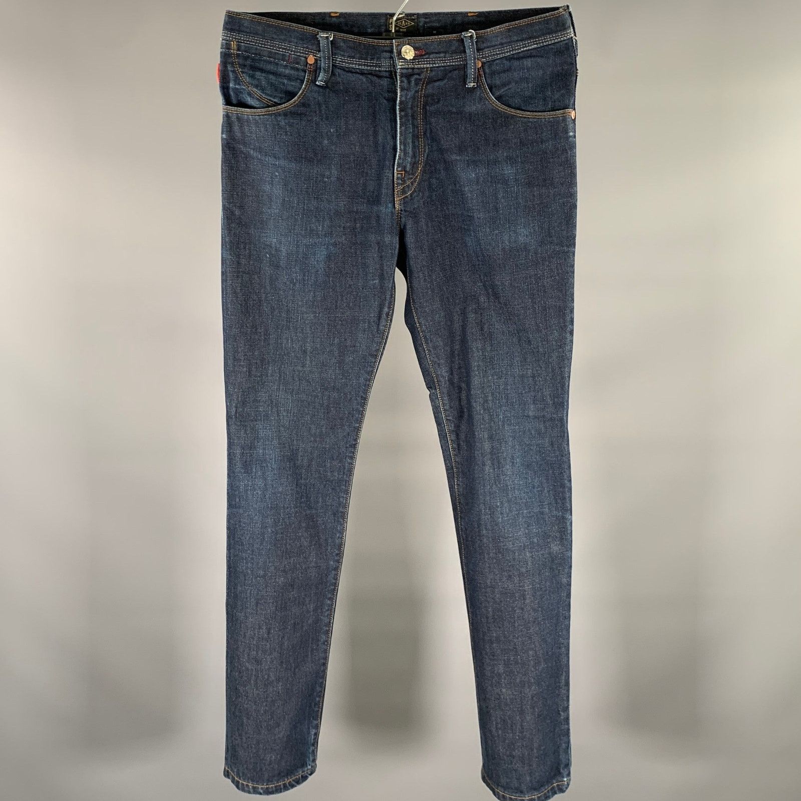Paul Smith Size 32 Navy Contrast Stitch Cotton Straight Jeans Size US 32 / EU 48 - 1 Thumbnail