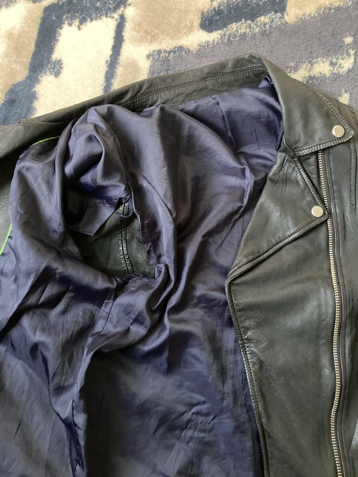 Vintage 80s Ramones Real Leather Natural Washed Biker Jacket Size US XS / EU 42 / 0 - 6 Thumbnail