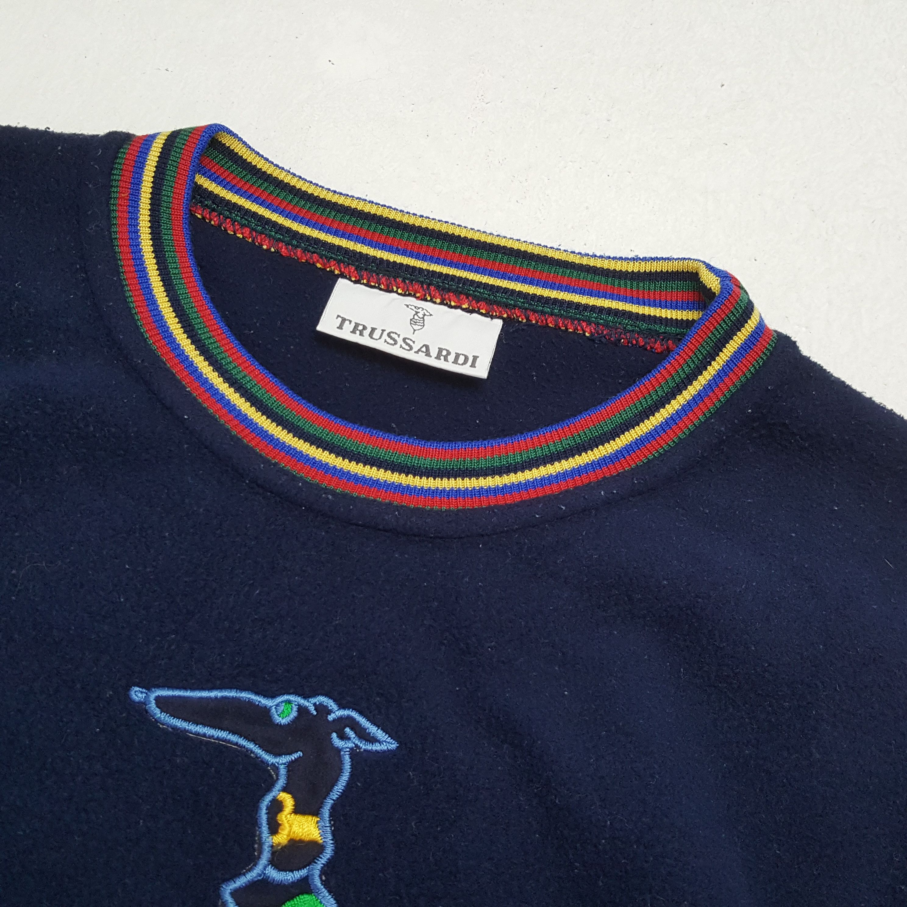 Trussardi × Vintage TRUSSARDI Logo Spellout Colours Design Sweatshirt Size US M / EU 48-50 / 2 - 9 Thumbnail