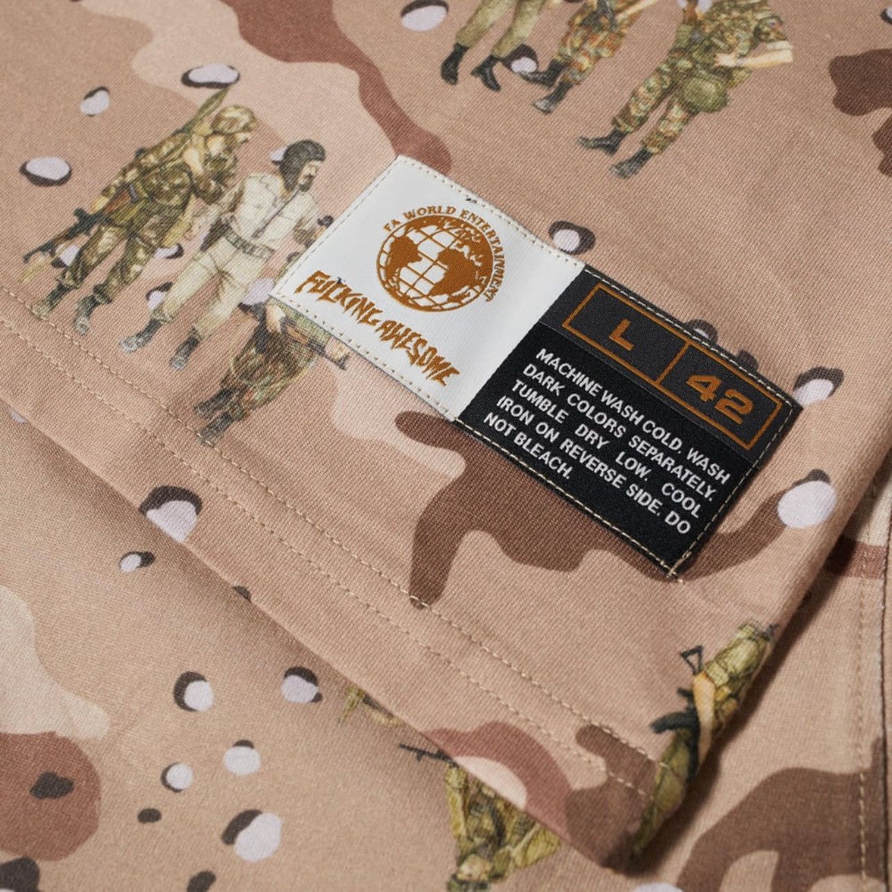 【FUCKING AWESOME】 FA STAMP LOGO CAMO TEE (FA CAMO DESERT) Fucking Awesome Fucking Awesome Desert Camo Tee NWT | Grailed