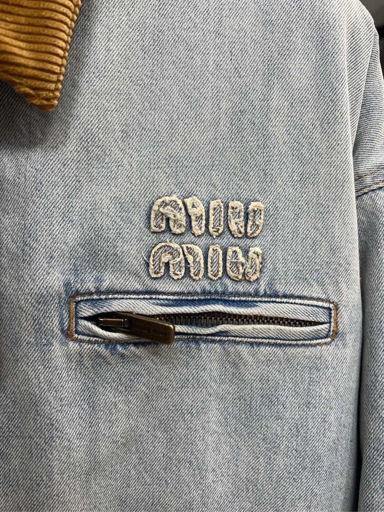 Miu Miu MiuMiu Denim Jacket with Corduroy Collar Size US L / EU 52-54 / 3 - 3 Thumbnail