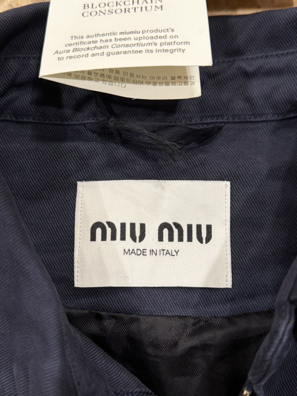 Miu Miu Miu Miu Garment Dyed Navy Workers Bomber Jacket Size US XL / EU 56 / 4 - 10 Thumbnail