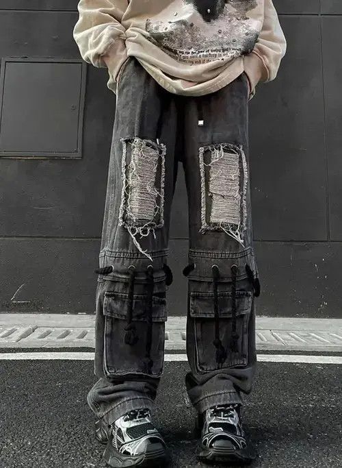 Designer × Japanese Brand × Vintage Y2K Men's Patch Hole Pocket Jean Size US 32 / EU 48 - 1 Thumbnail