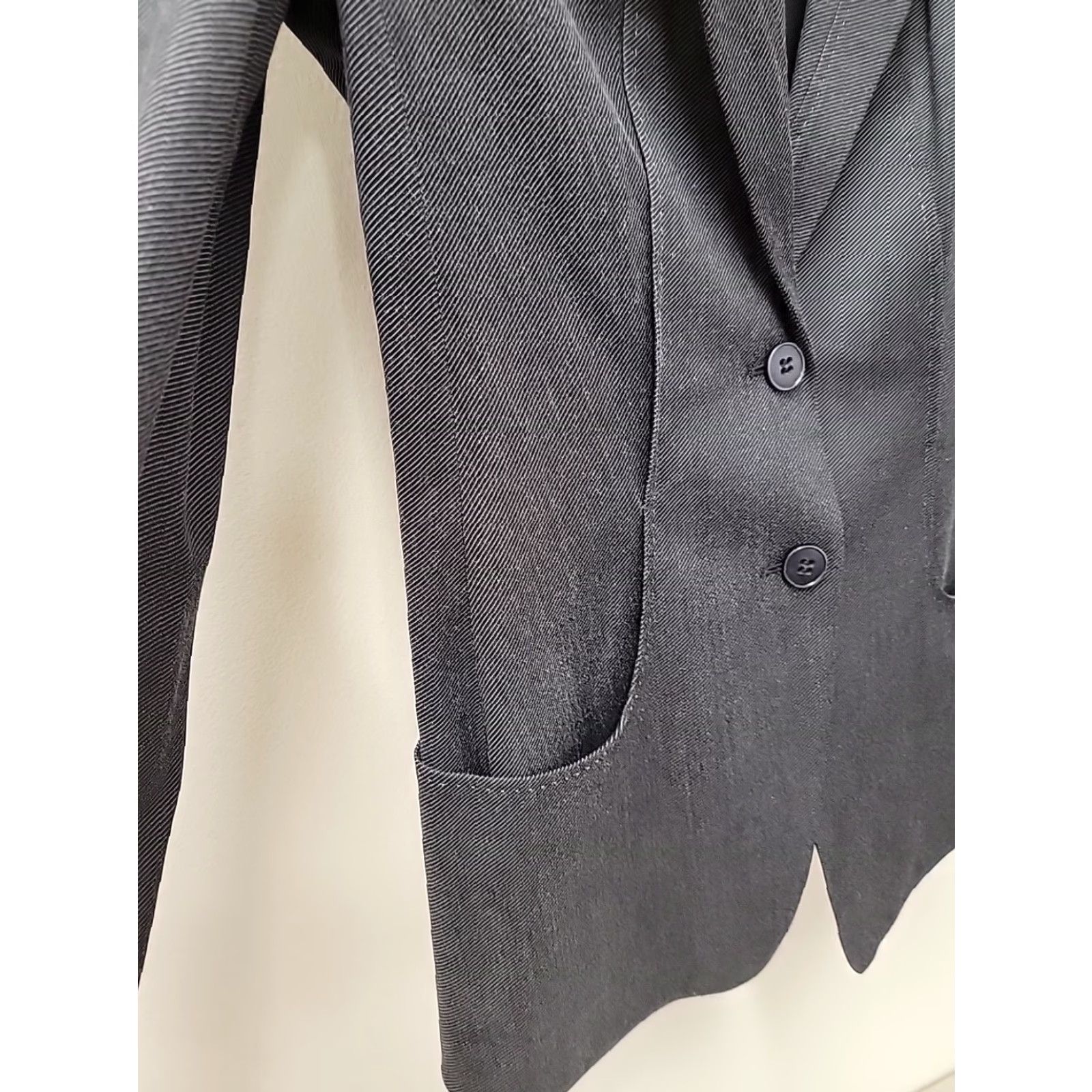 Vintage Hugo Boss Womens Blazer Wool Grey JUICY Sports Coat Size 4 Regular Stretch Wool Blend Cotton Blend Cotton Chest 17.5 Length 27 Mens Womens Girls Boys Size S / US 4 / IT 40 - 4 Thumbnail