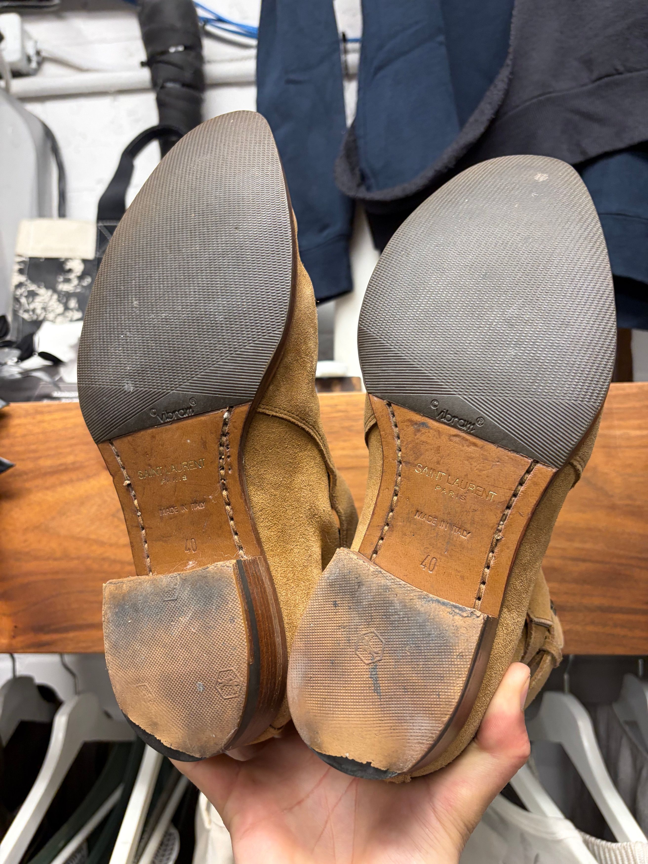 Saint Laurent Paris Saint Laurent ‘Jodhpur’ Brown Suede Harness Pointed Toe Ankle Boots Size US 7 / EU 40 - 4 Thumbnail