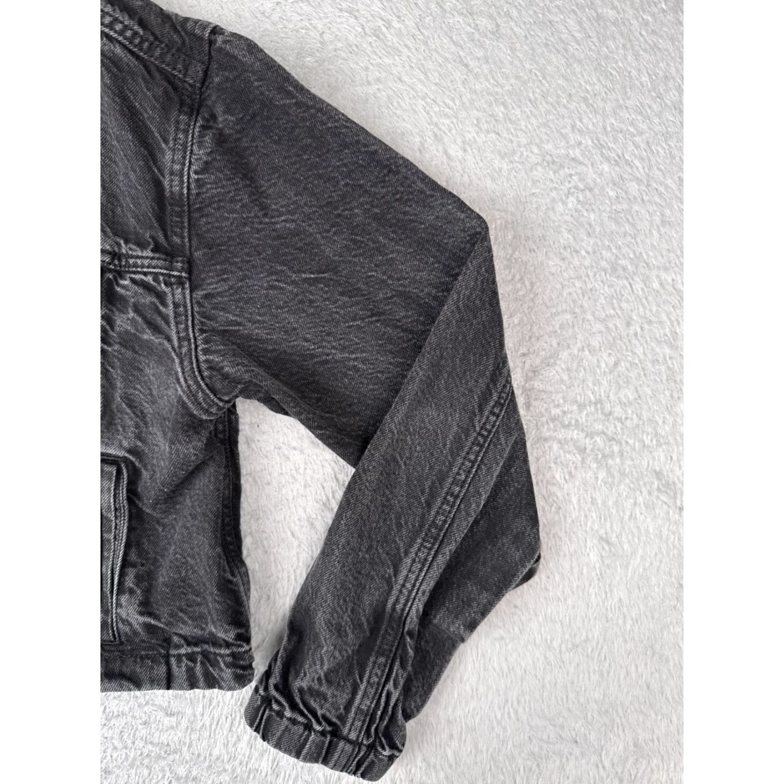 Levi's Levi's Jacket Womens Denim Black Cotton Hooded Short Sleeve - Regular Fit - Button Up - 80s 90s Classic - Womens Size 32" / US 10 / IT 46 - 2 Thumbnail