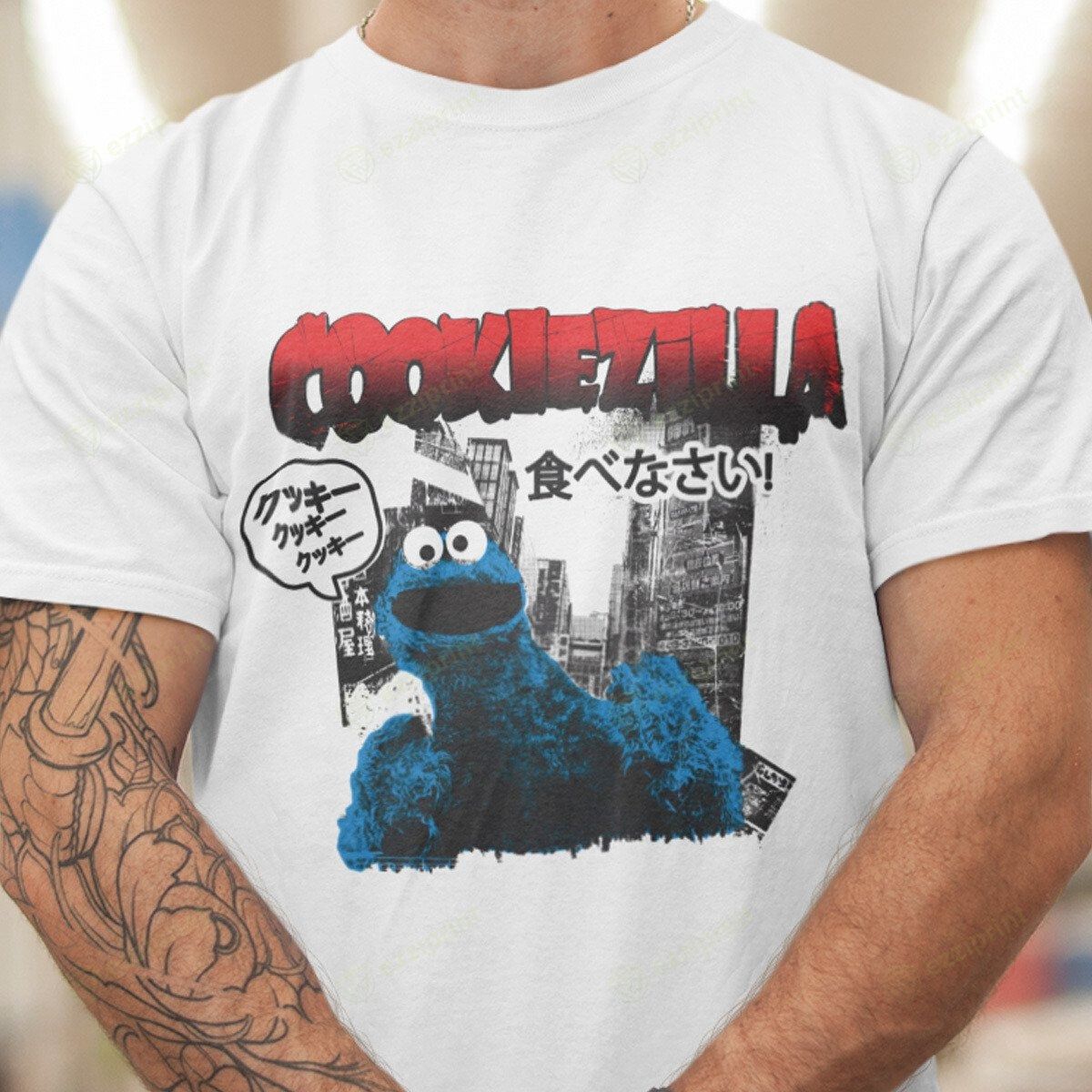The Unbranded Brand COOKIEZILLA T-SHIRT Size L / US 10 / IT 46 - 2 Thumbnail