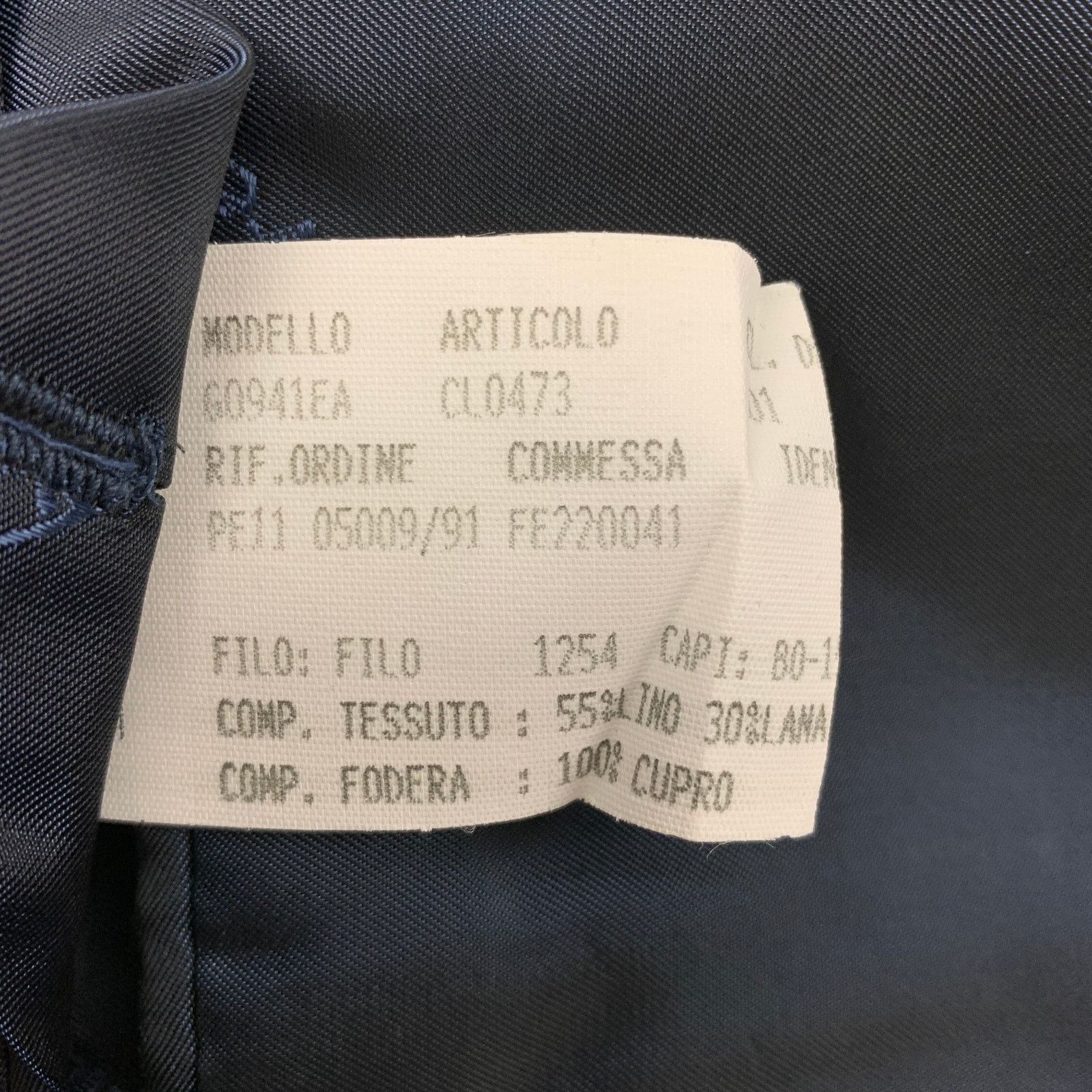 Salvatore Ferragamo Size 38 Navy Plaid Linen Blend Notch Lapel Sport Coat Size 38R - 6 Thumbnail